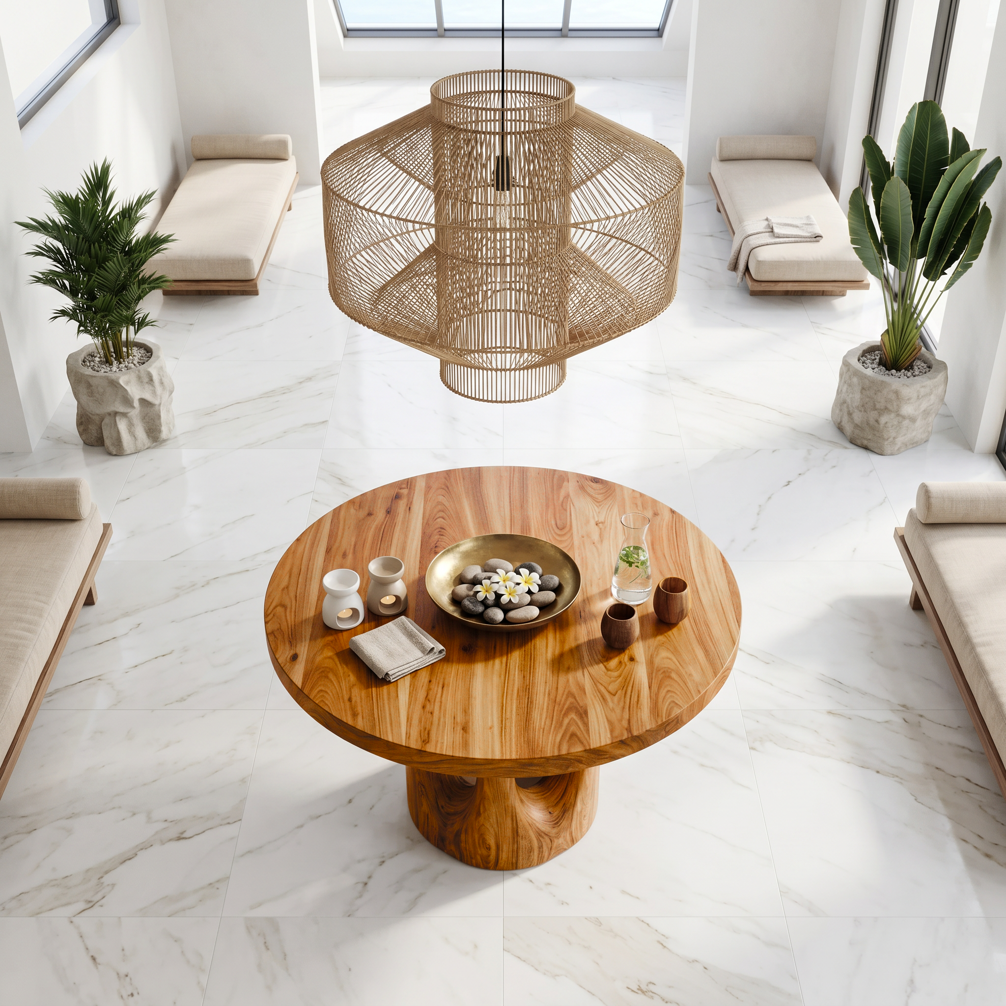 Rustic Foyer Center Table With Tree Stump Inspired Design For Entryway And Foyer SINLSAFT054