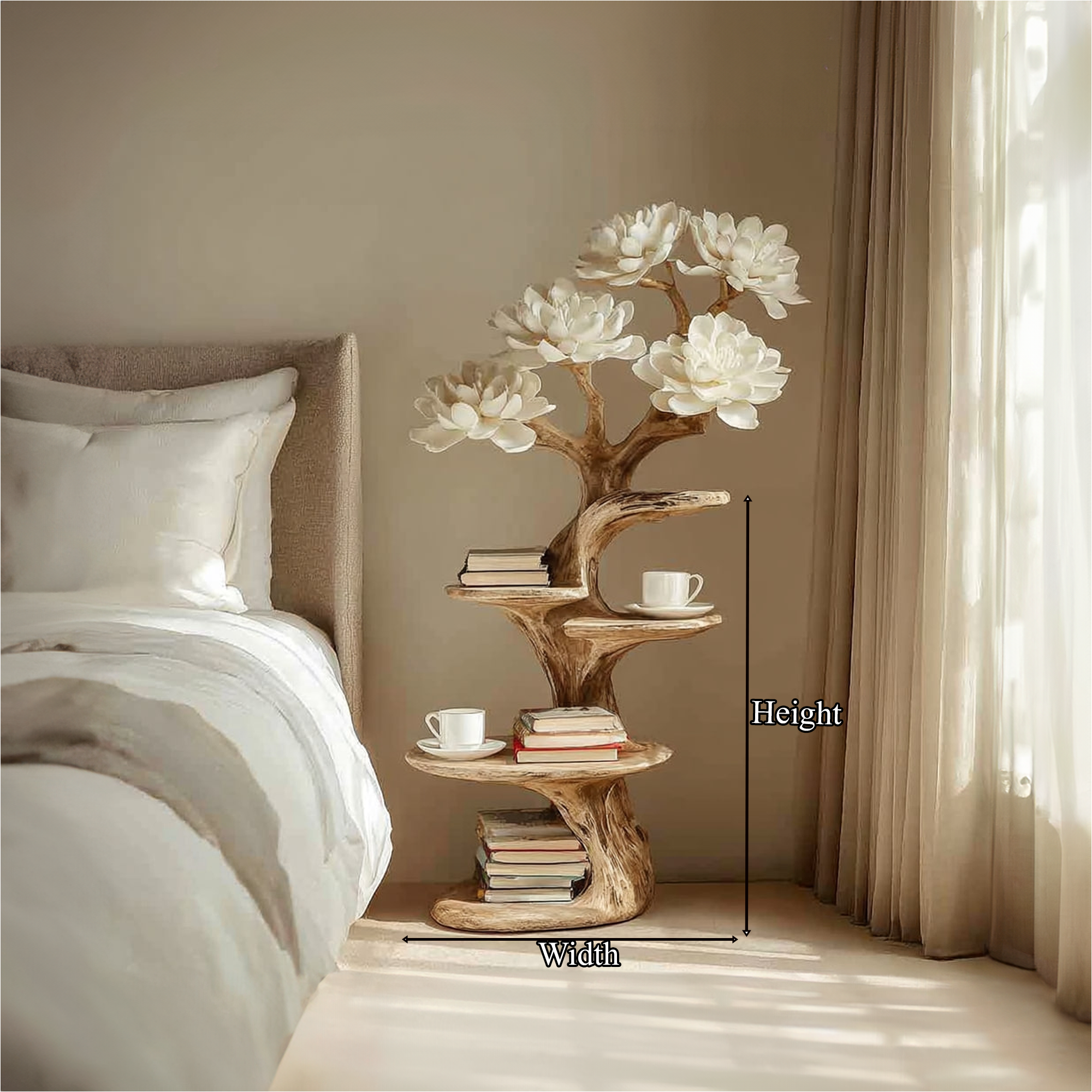 Rustic Tree Nightstand Bedroom SINLKIBT064
