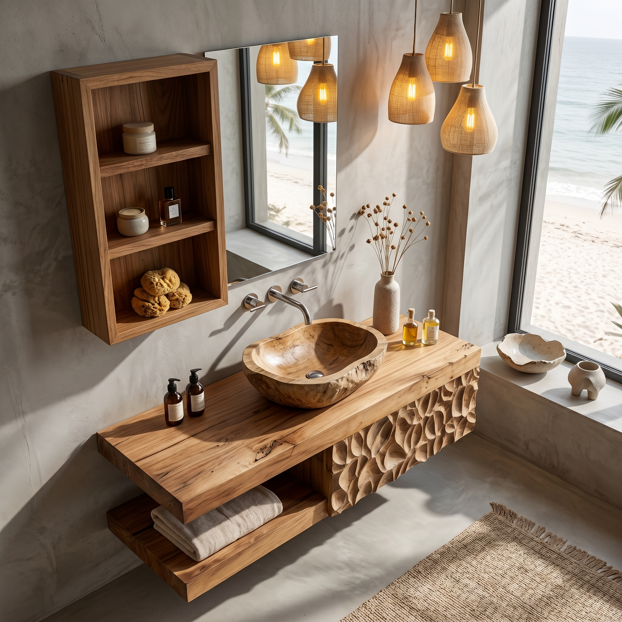 Handcrafted Floating Bathroom Vanity For Bathroom SINLHABRV315