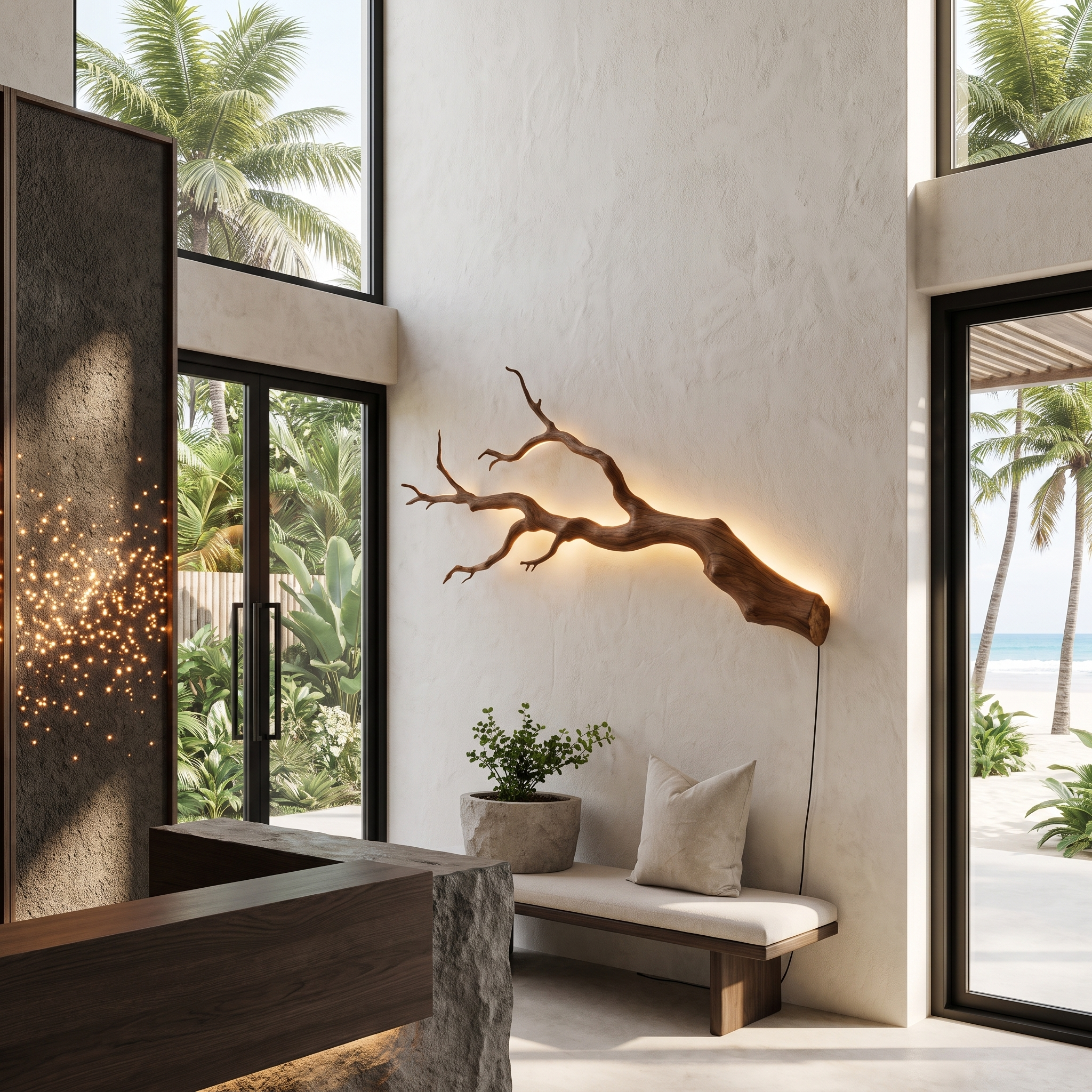 Organic Wall Lamp With Sculptural Tree Branch Design For Living Room SINLHAPL015