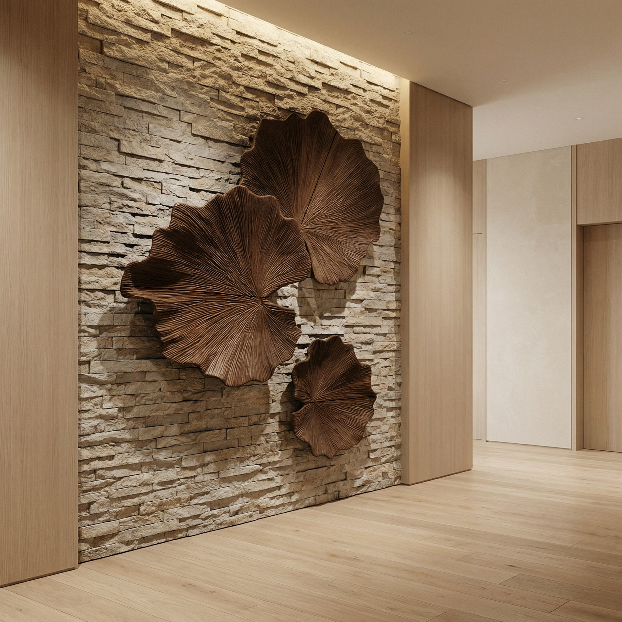 Sculptural Leaf Wall Decor For Living Room And Bedroom SINLHAWD064