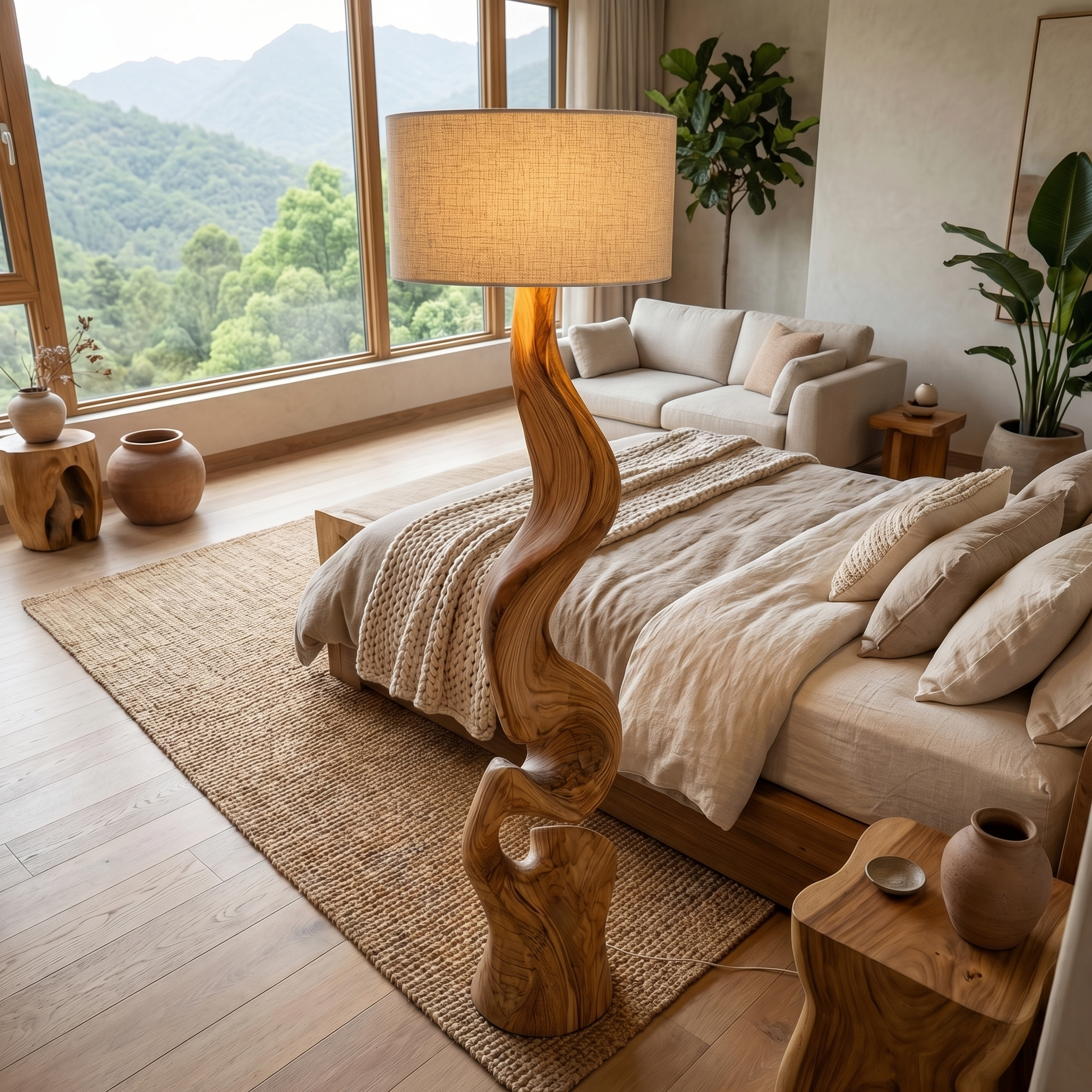 Sculptural Twist Lamp Base Living Room And Bedroom SINLHAFLP066