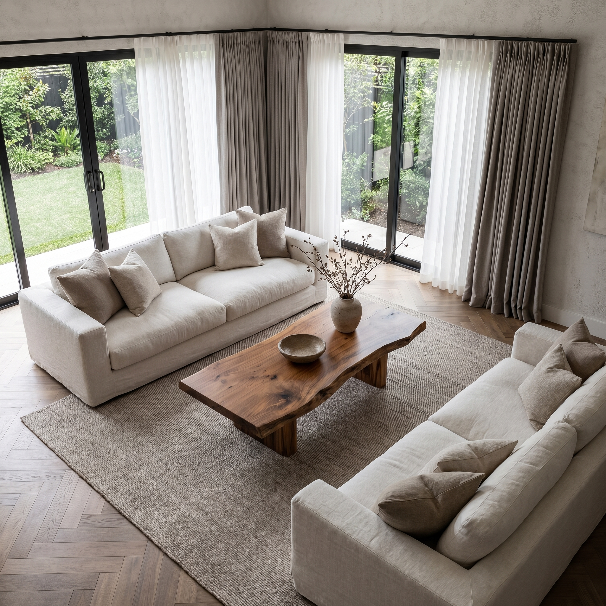 Rustic Wooden Coffee Table With Simple Solid Wood Design For Living Room SINLHACF371