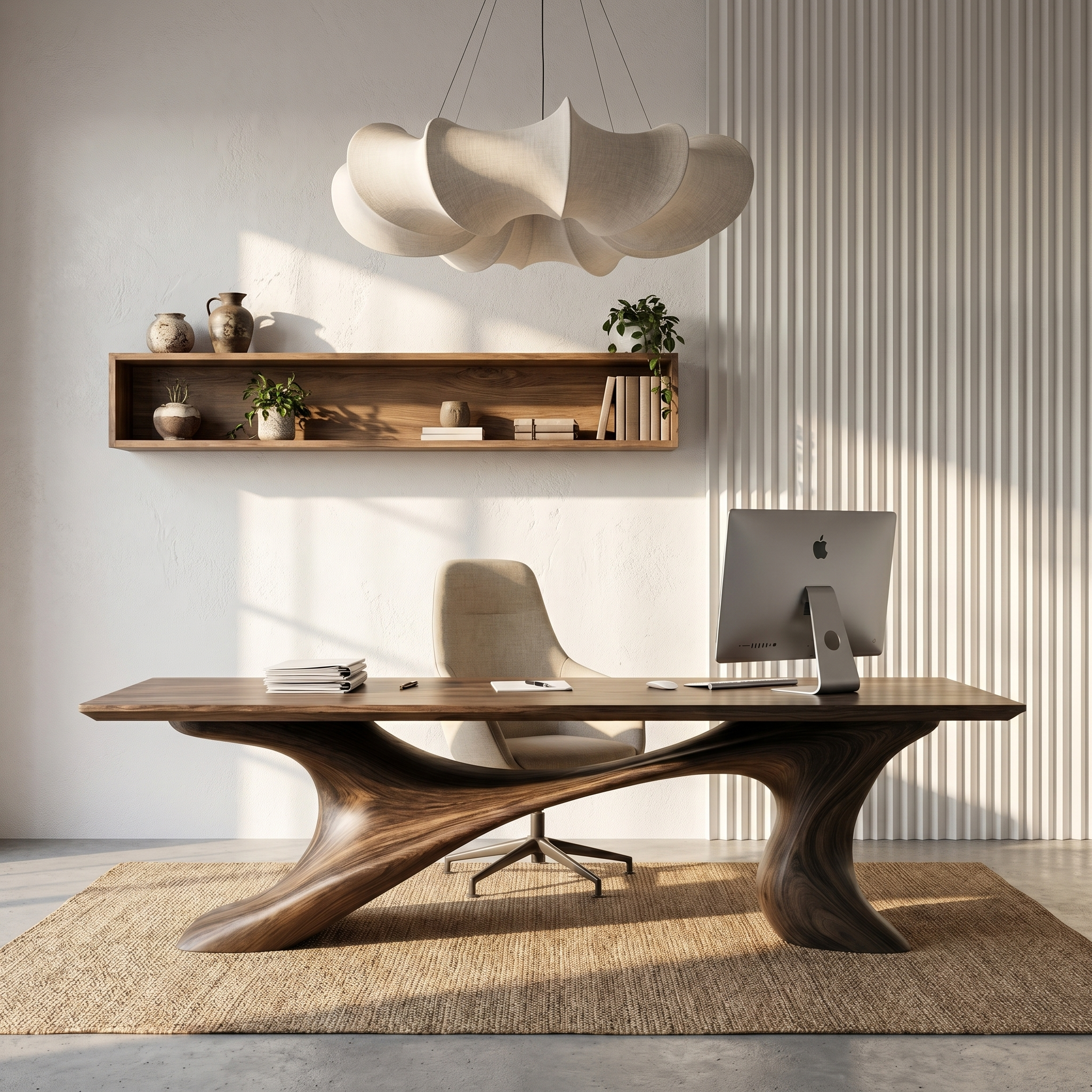Sculptural Office Desk Organic Modern Furniture For Executive Workspace SINLHADK142
