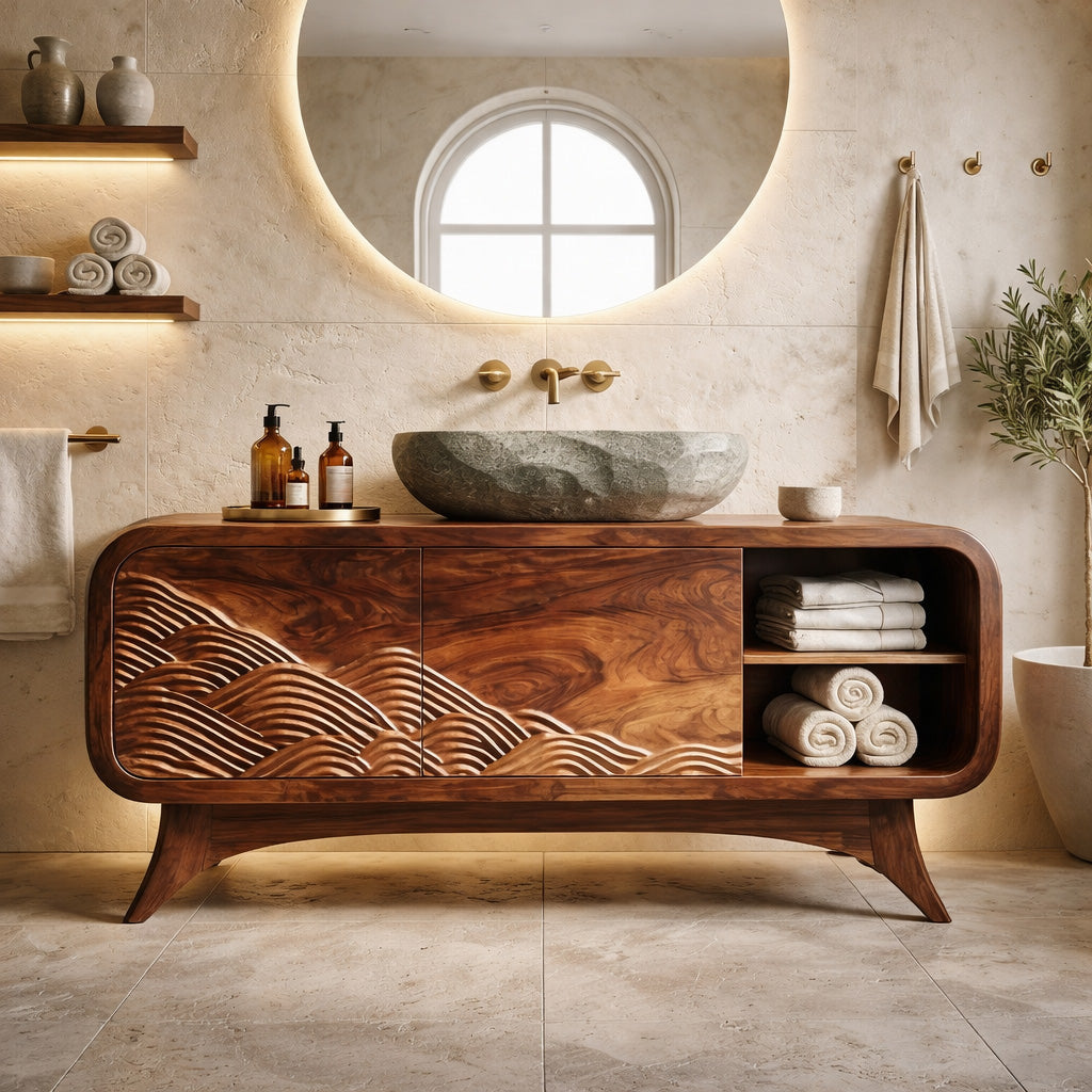 Contemporary Wooden Bathroom Vanity For Bathroom Decor RTTHHNBRV013