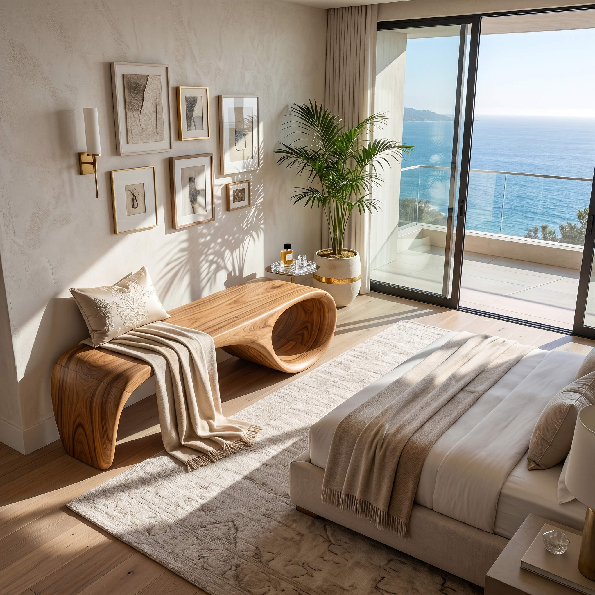 Modern Sculptural Bench Luxury Bedroom SILDTTRBEN062