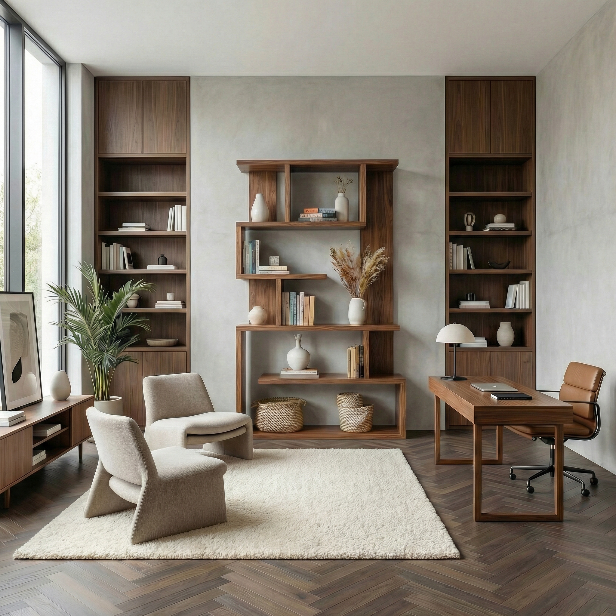 Mid Century Contemporary Bookshelf For Living Room And Interior Decor SINLSASC487