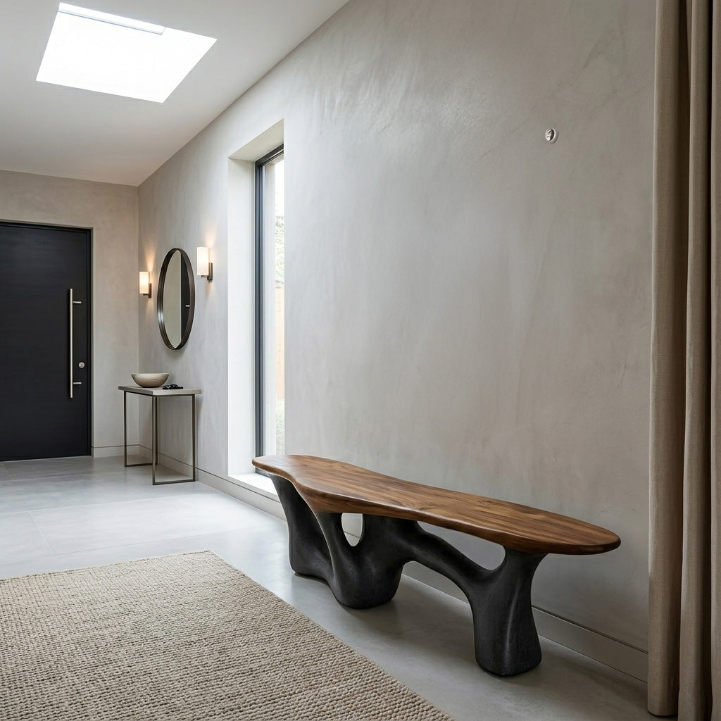 Modern Natural Wood Bench For Living Room Decor RTTHHNCHR140