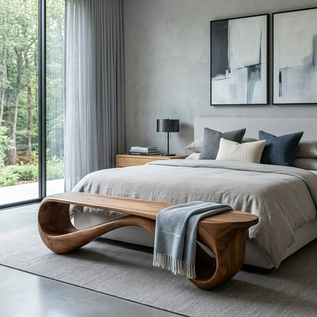 Contemporary Natural Wood Bench For Home Entry Decor RTTHHNCHR136