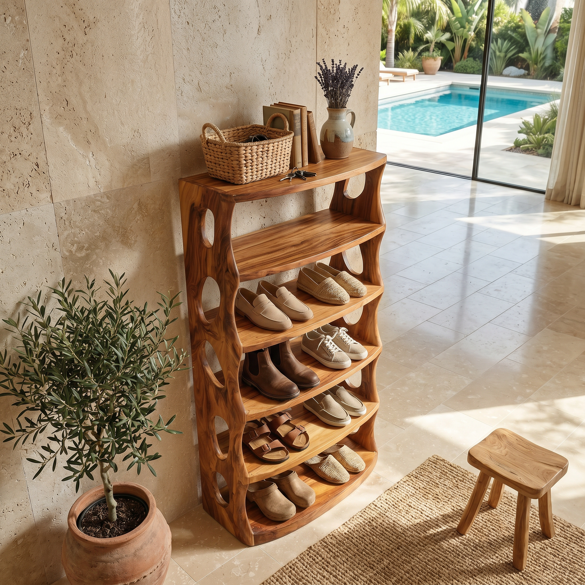 Minimalist Vertical Shoe Rack For Entryway Storage Corner Display SILDTTRSHB019