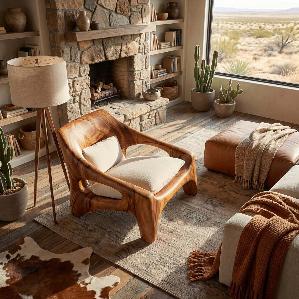 Contemporary Sculptural Wooden Chair For Outdoor Porch RTTHTTACC023