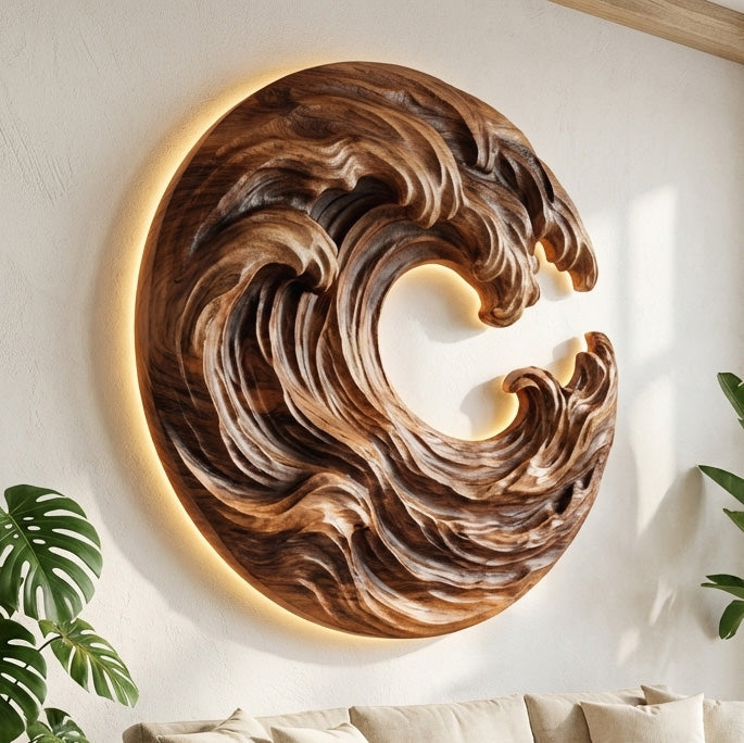 Organic Wooden Wave Wall Art For Wall Decor RTTHHNWA167