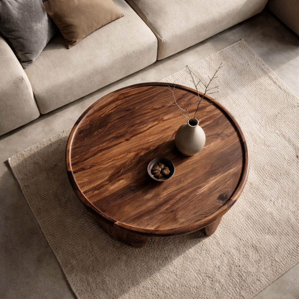 Modern Coffee Table With Three Pedestal Base For Living RTTHHNCF070