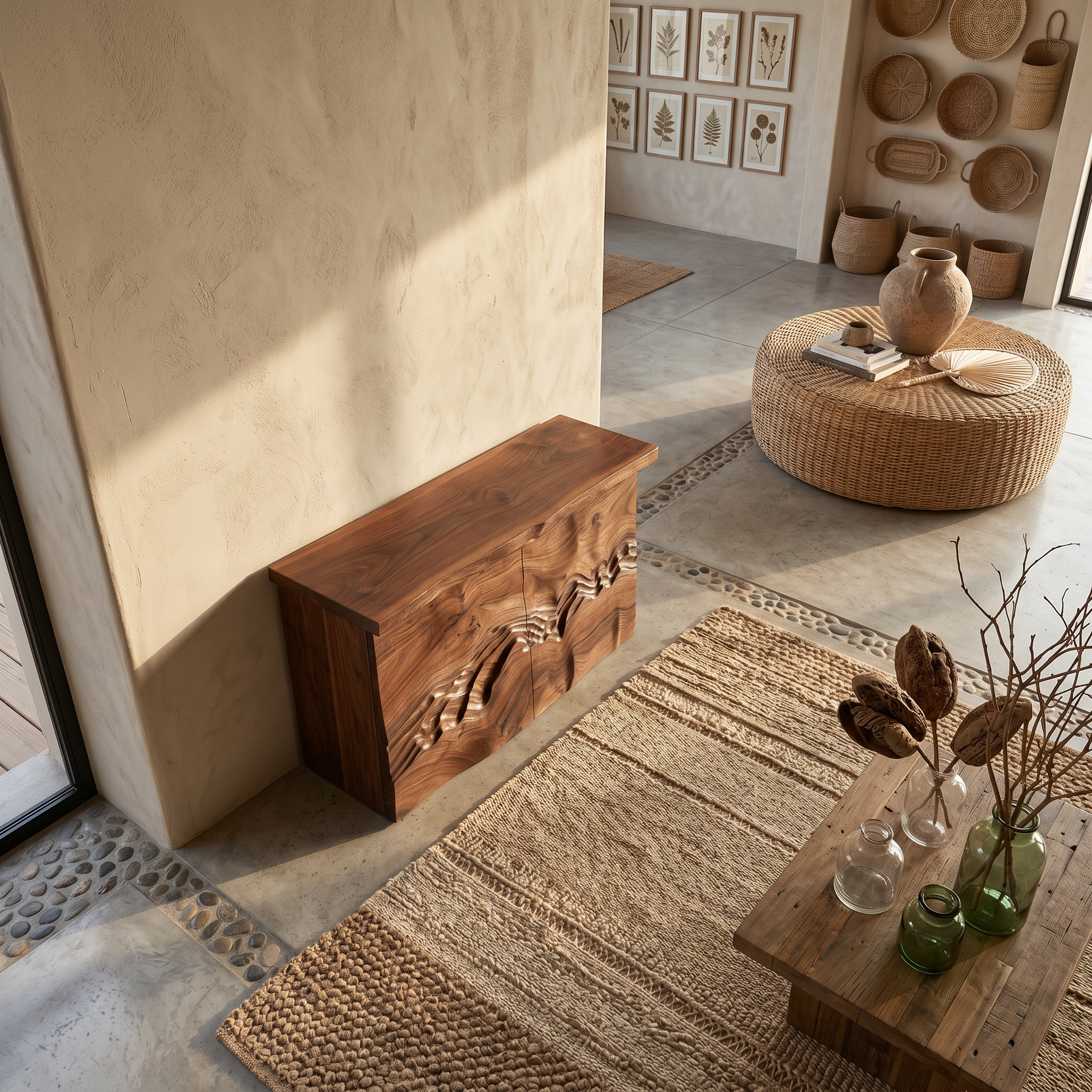 Minimalist Textured Edge Console Table For Studio Interior Design SILDTTNCS126