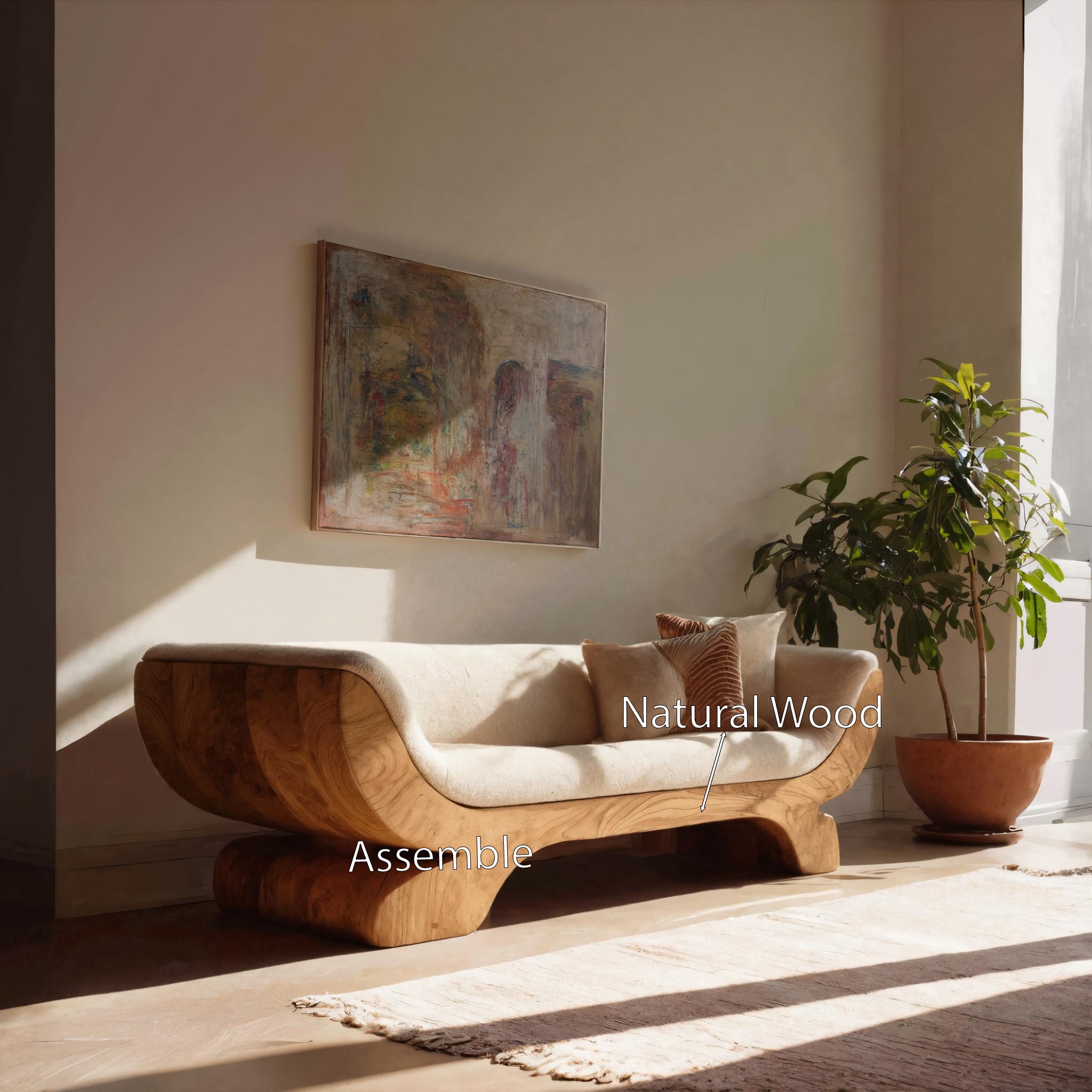 Handcrafted Sculptural Sofa For Living Room Or Lounge SITHHNSF011