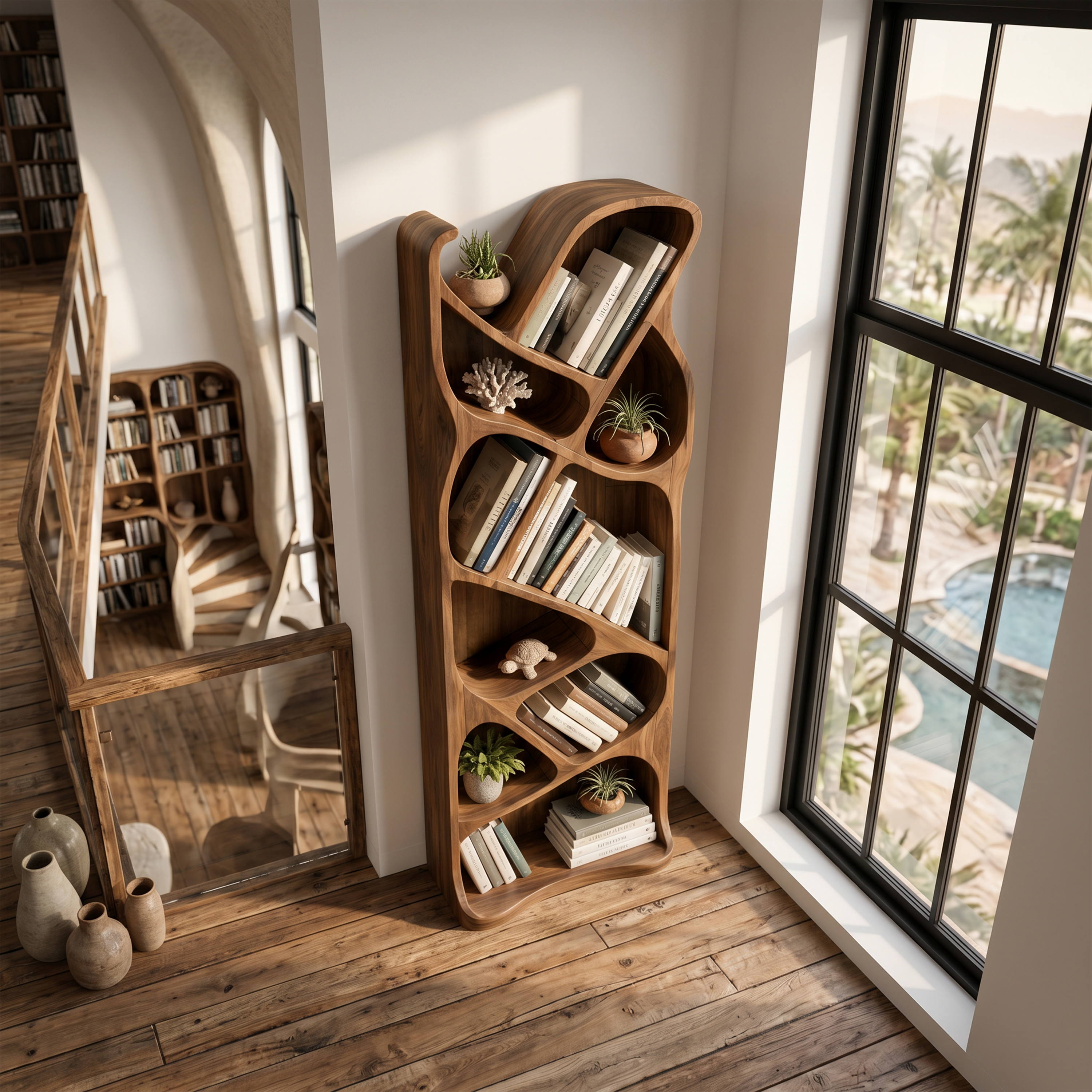 Mid Century Open Bookcase For Modern Interior SILDTTNBS049