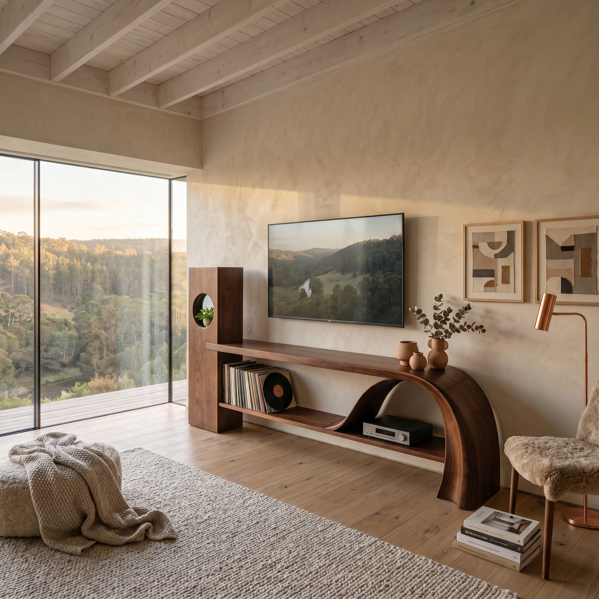 Minimalist Organic TV Stand For Apartment Interior Design SILDTTNTVC155
