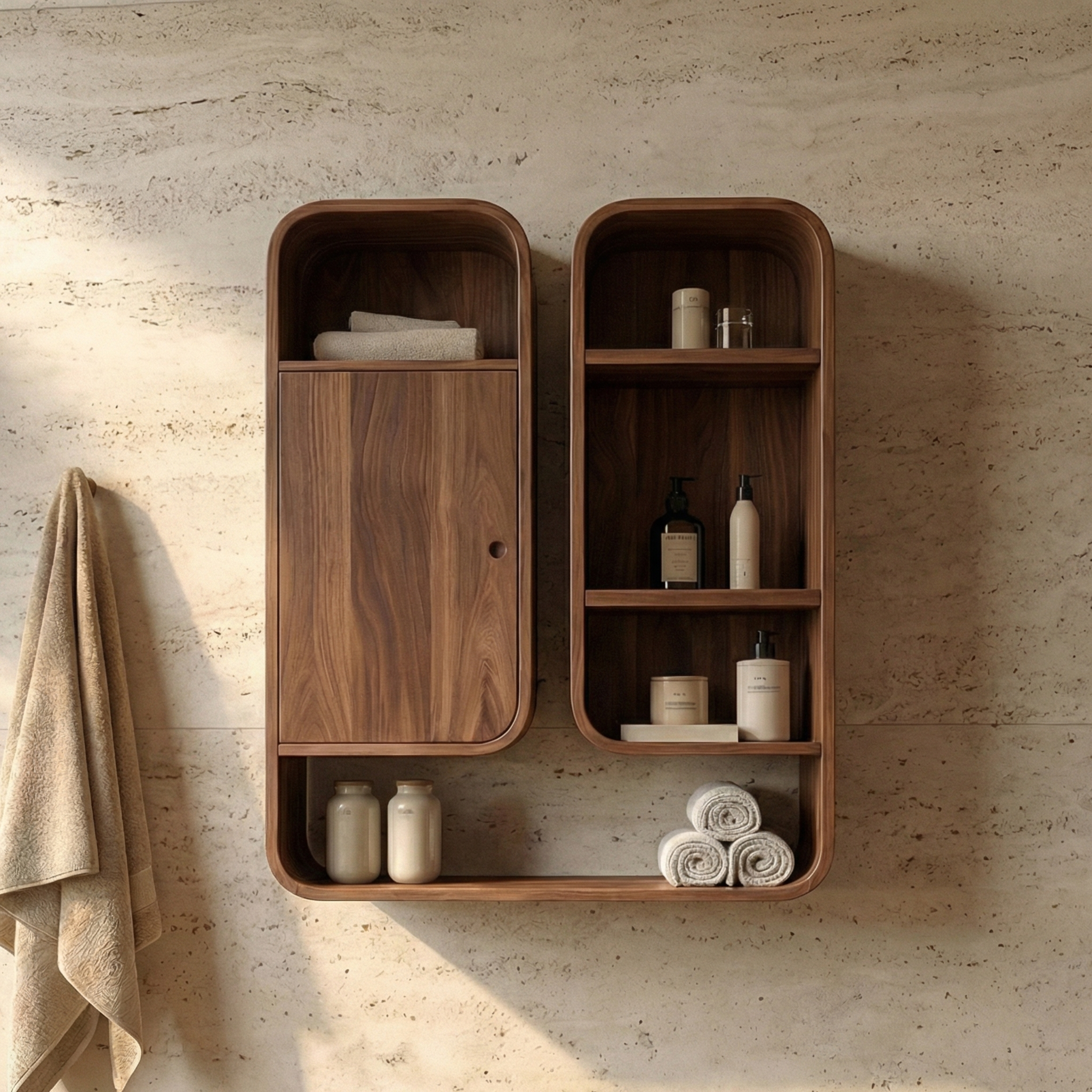 Modern Unique Bathroom Cabinet Wood For Bathroom Space SINLSABCT011