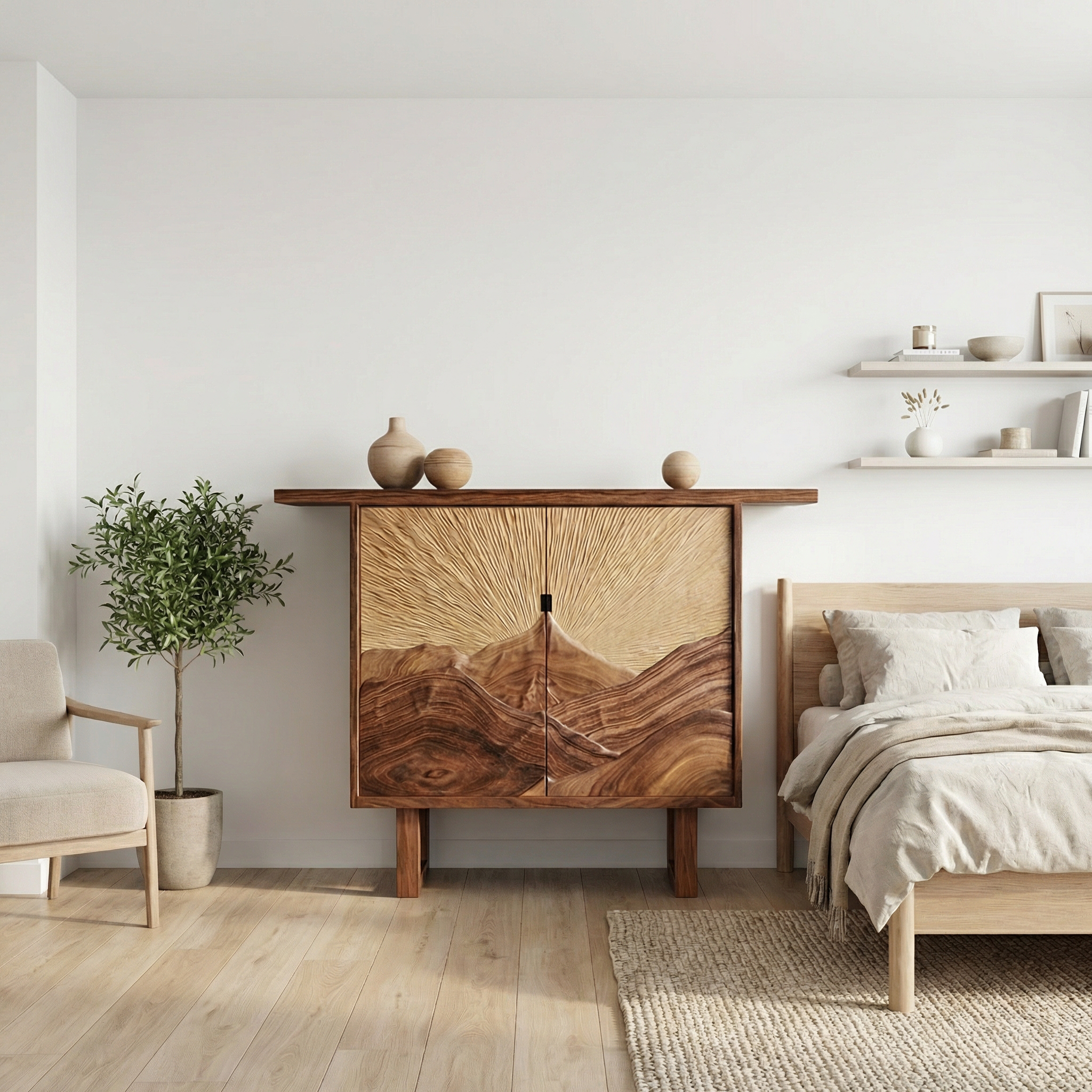 Rustic Mountain Relief Sideboard For Dining Room And Apartment SINLSASC478