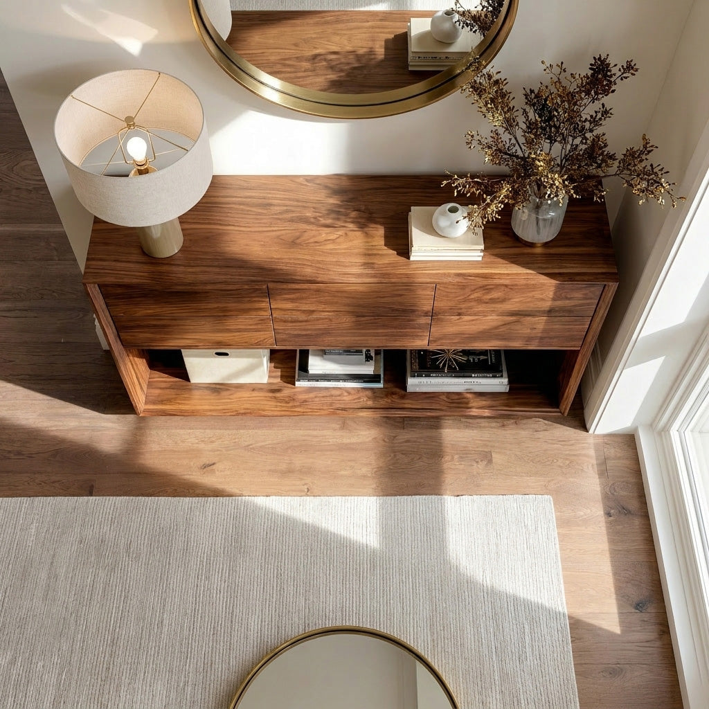 Minimal Wood Console Table With Multi Drawer For Entry Space RTTHHNCS029