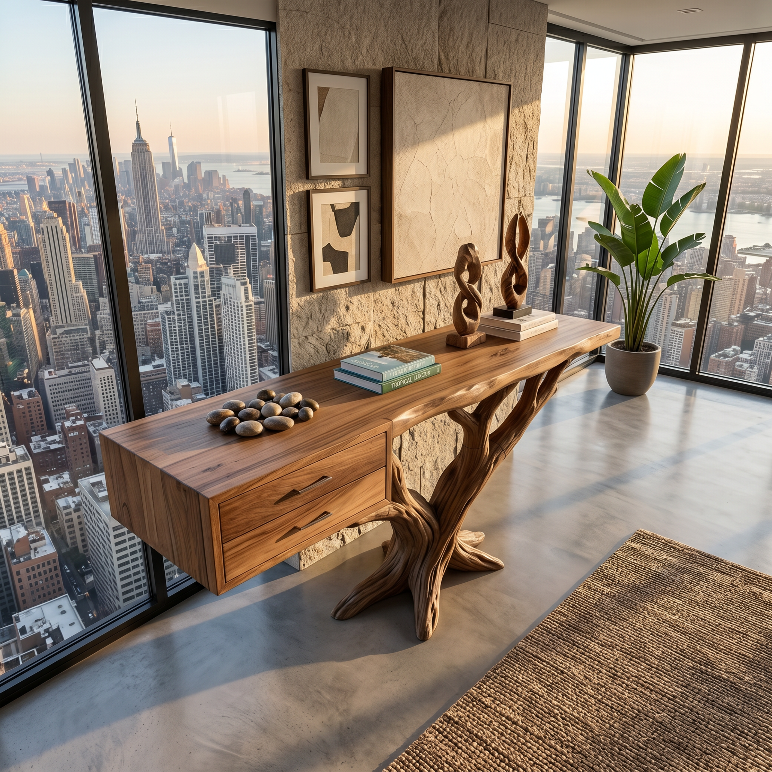 Modern Tree Root Console Table Luxury Entryway SILDTTRCS093