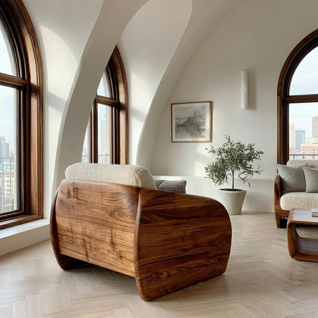 Modern Organic Natural Wood Chair For Cozy Living Room RTTHHNCHR149