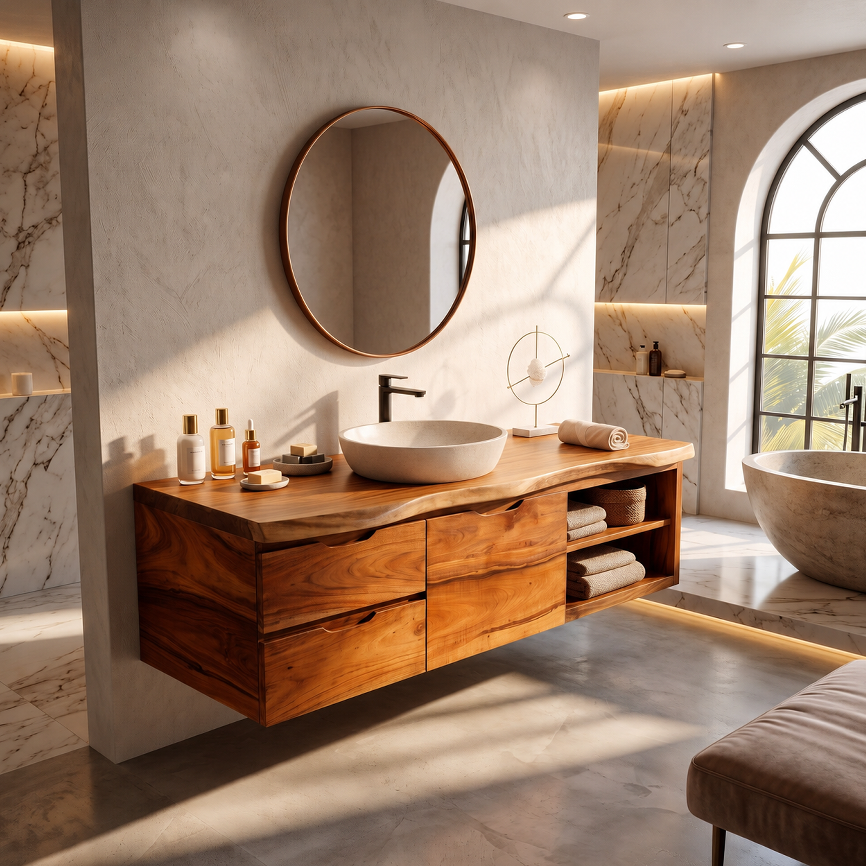 Japandi Wall Mounted Vanity Urban Loft Bathroom SILDTTRBRV197