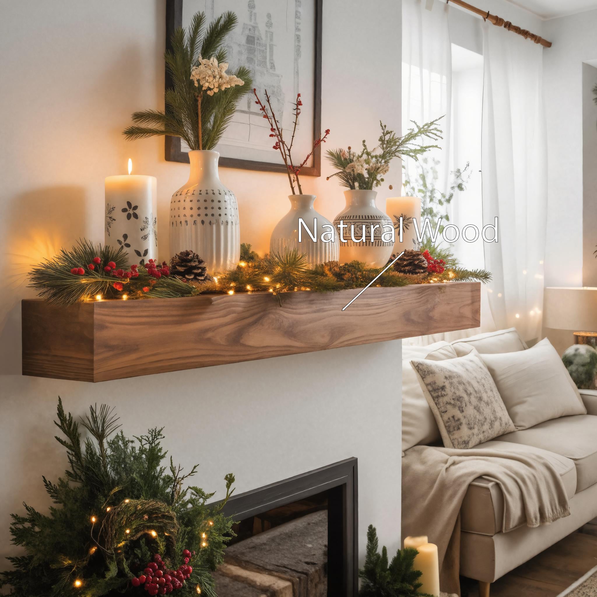 Rustic Fireplace Mantel Shelf For Living Room Or Holiday SITHHNFS010