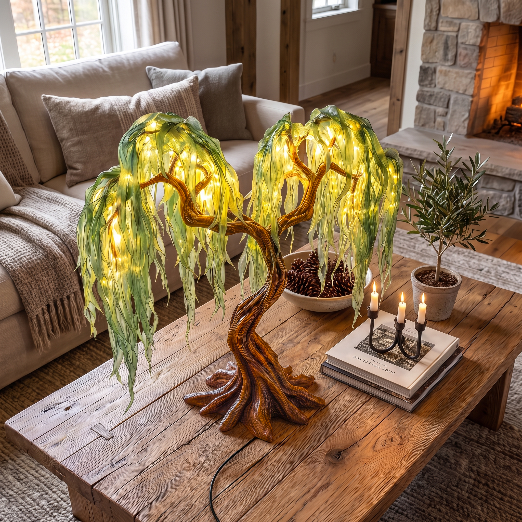 Modern Organic Willow Tree Table Lamp For Bedroom SINLSATL012