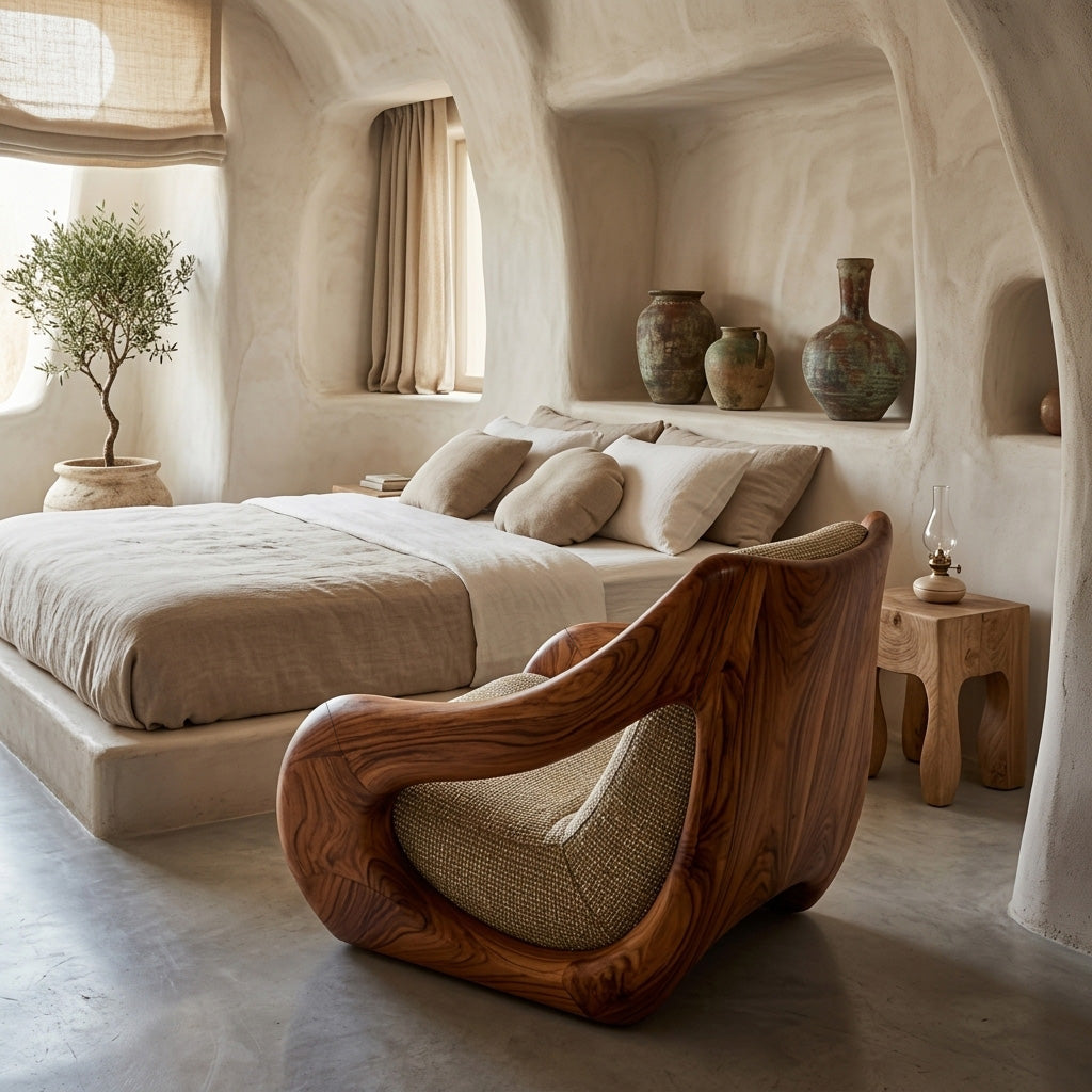 Sculptural Natural Wood Chair For Artistic Living Space RTTHHNCHR148