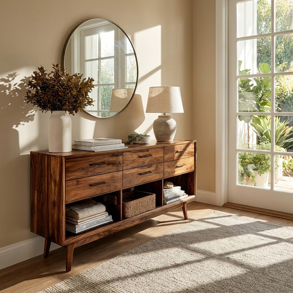 Modern Wooden Console Table With Open Shelf For Entryway RTTHHNCS027