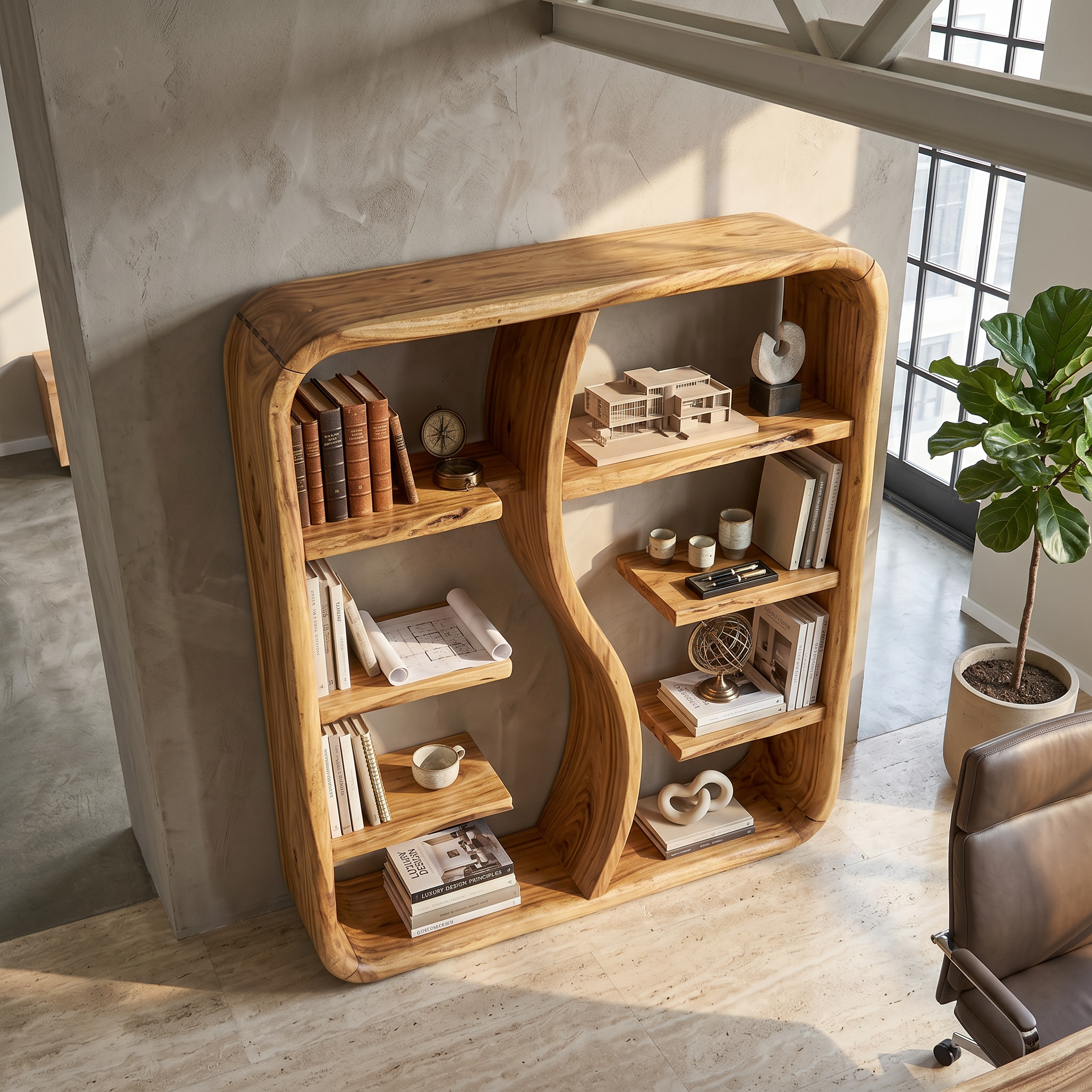 Modern Wooden Storage Bookshelf With Open Shelves SILDTTRBS034