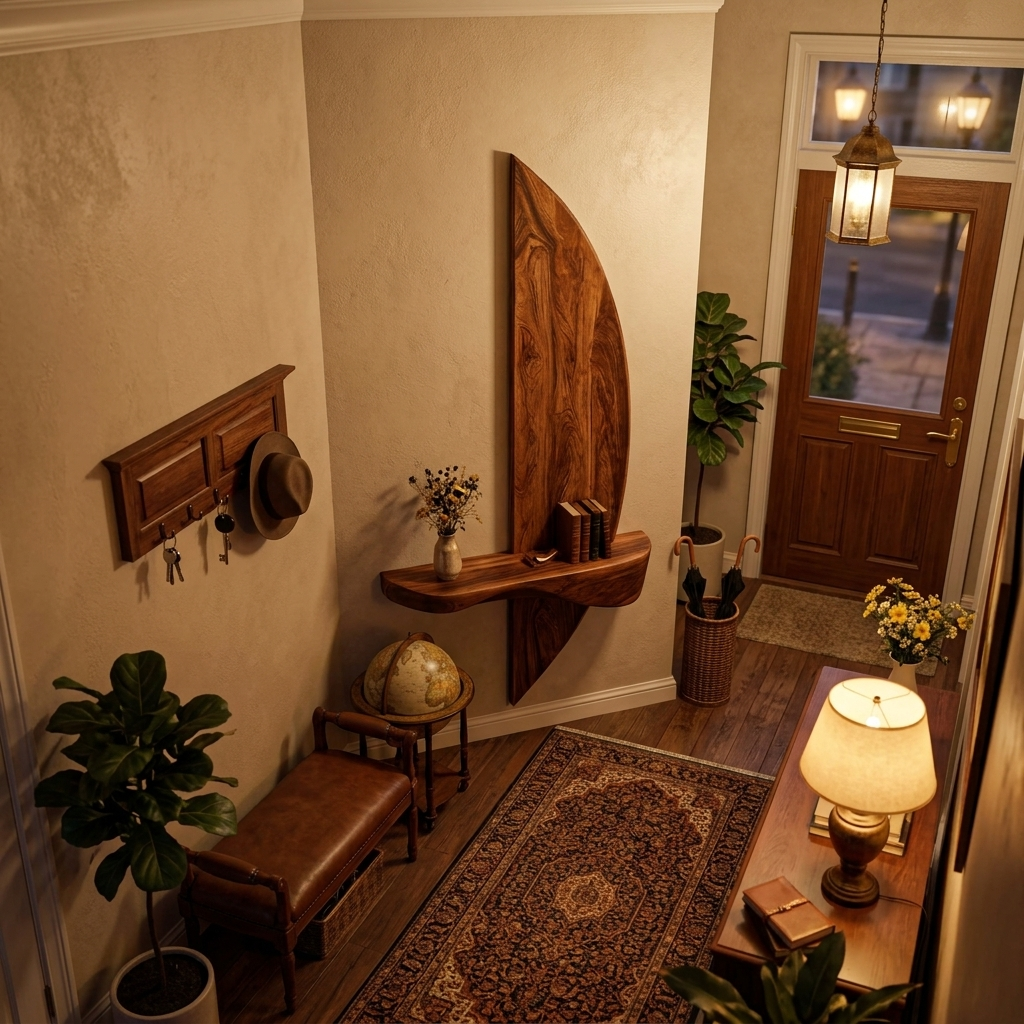 Contemporary Floating Shelf Sculptural For Entryway RTTHTTFL012