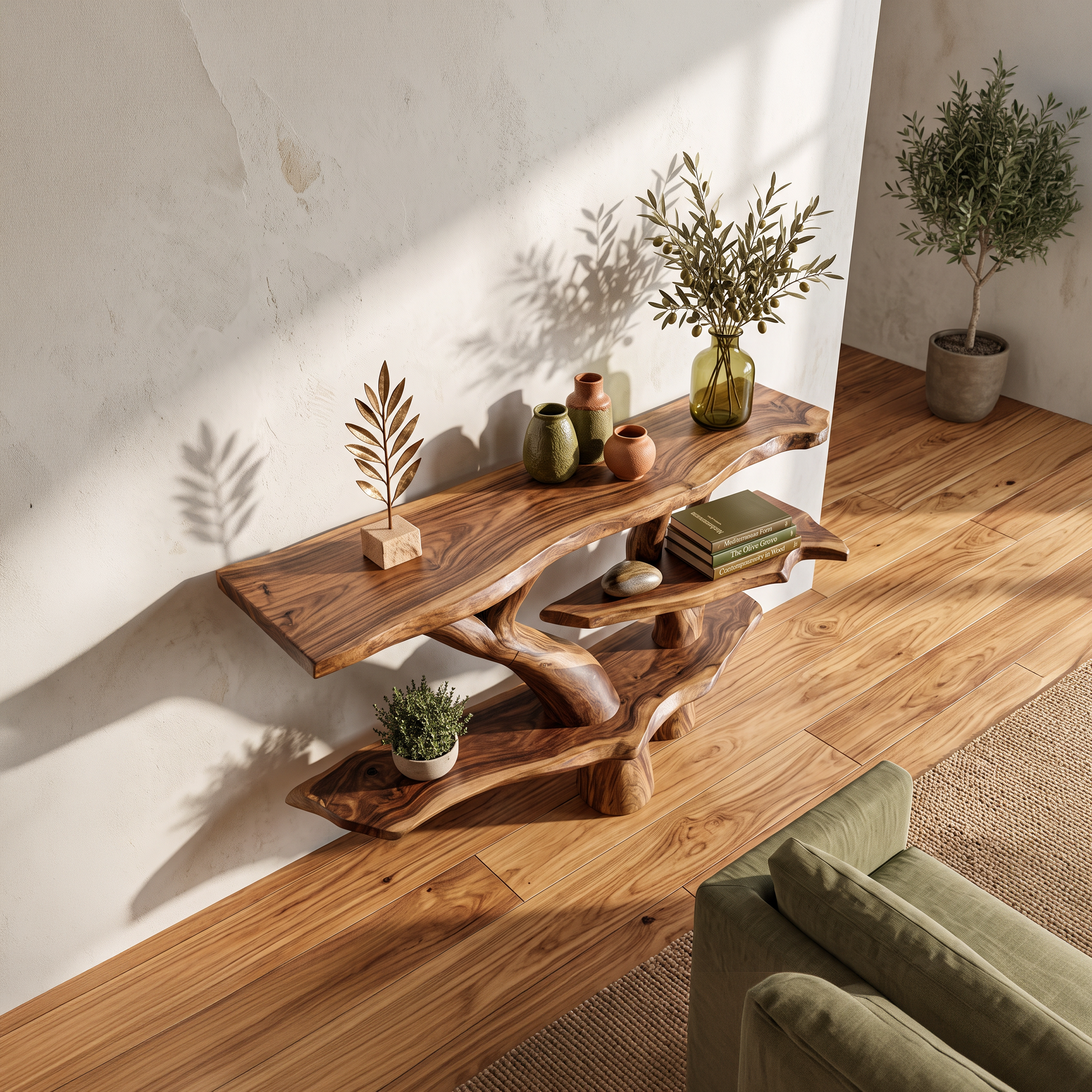 Farmhouse Live Edge Entryway Table For Bedroom Country Style Decor SILDTTNCS027