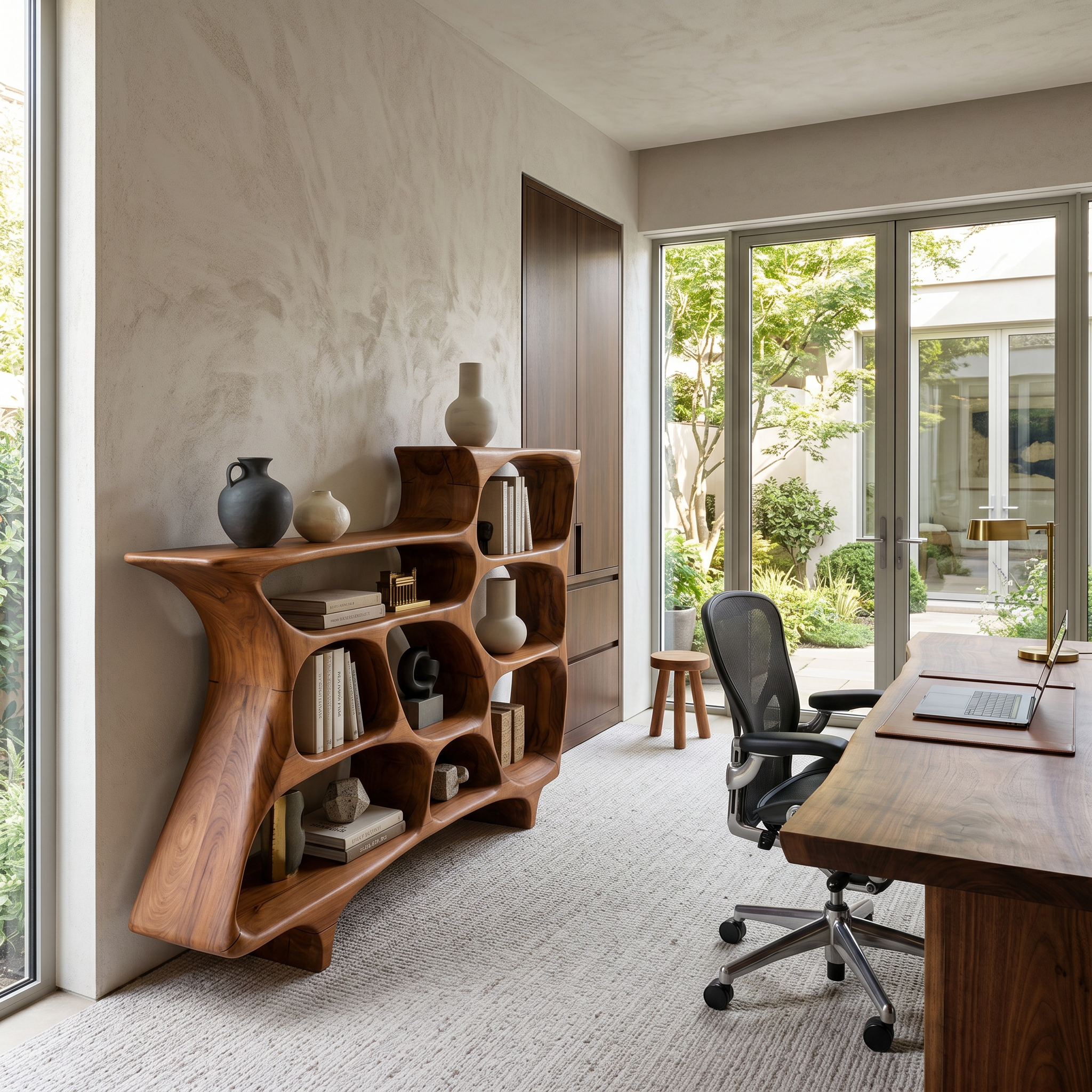 Contemporary Organic Bookshelf With Open Shelves For Living Room Or Office SITHTTBS030