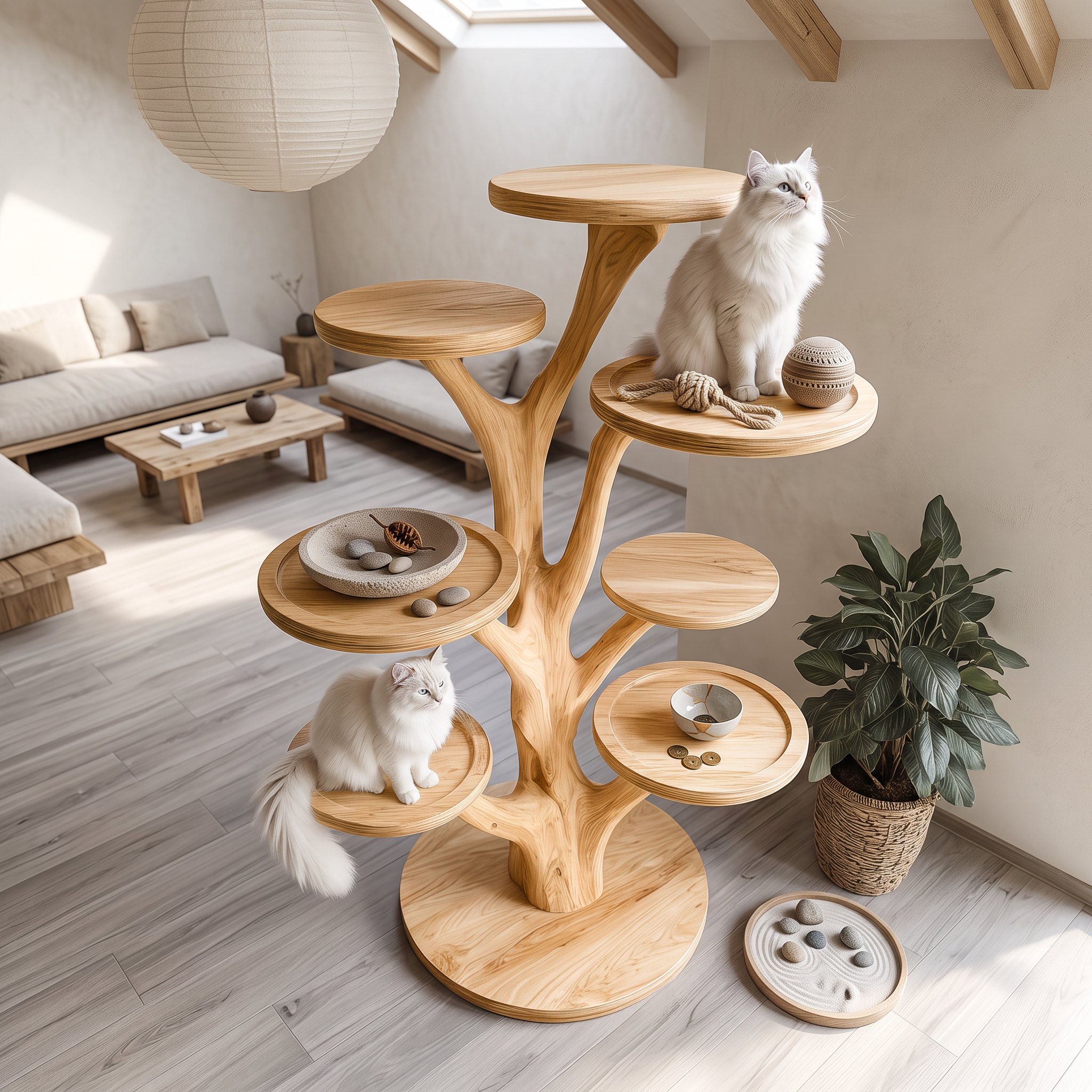 Mid Century Cat Tree Tower Living Room SINLSATT023