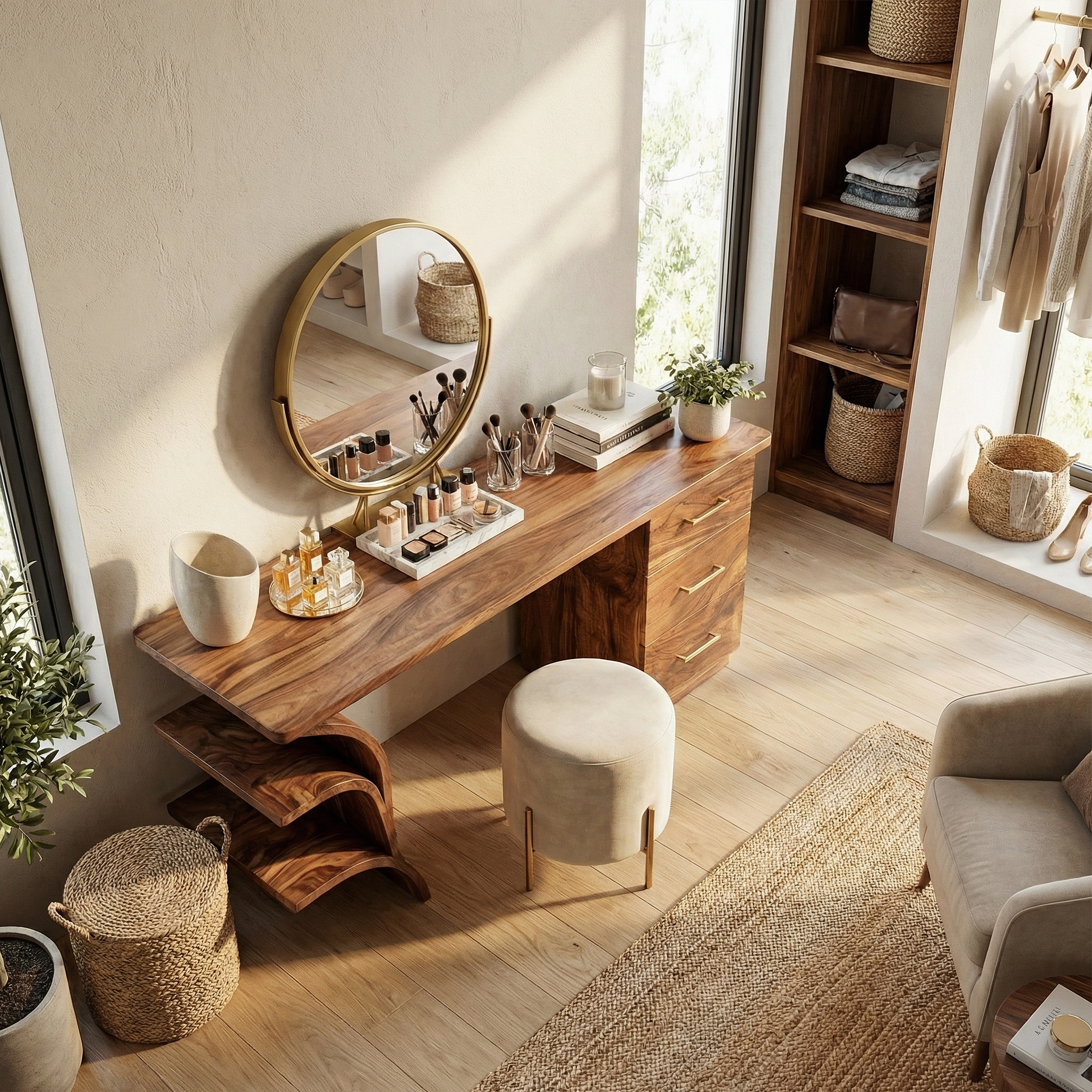 Contemporary Vanity Desk Studio Apartment Makeup Area Dressing Space SILDTTRMV006