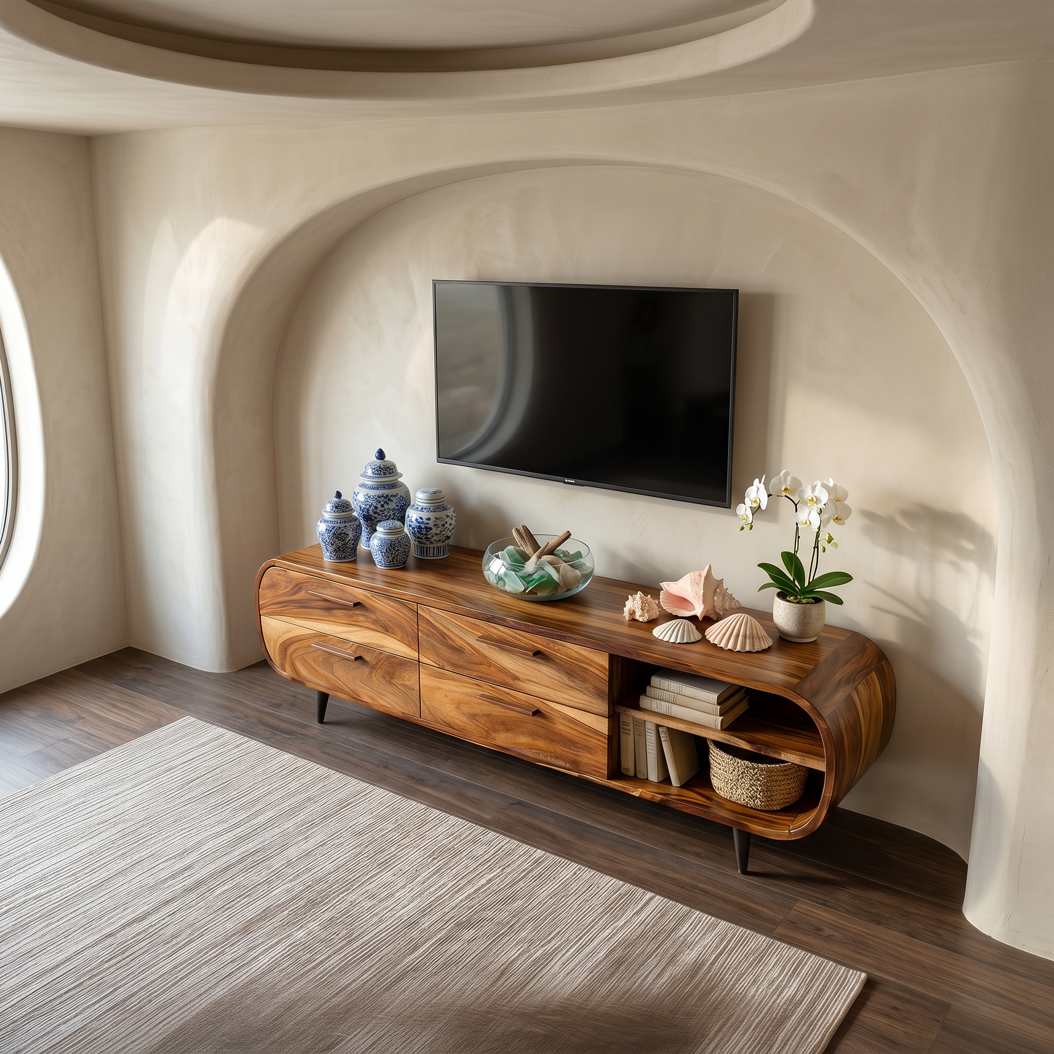 Warm Minimalist Wooden TV Console For Modern Luxury Interior SILDTTRTVC104
