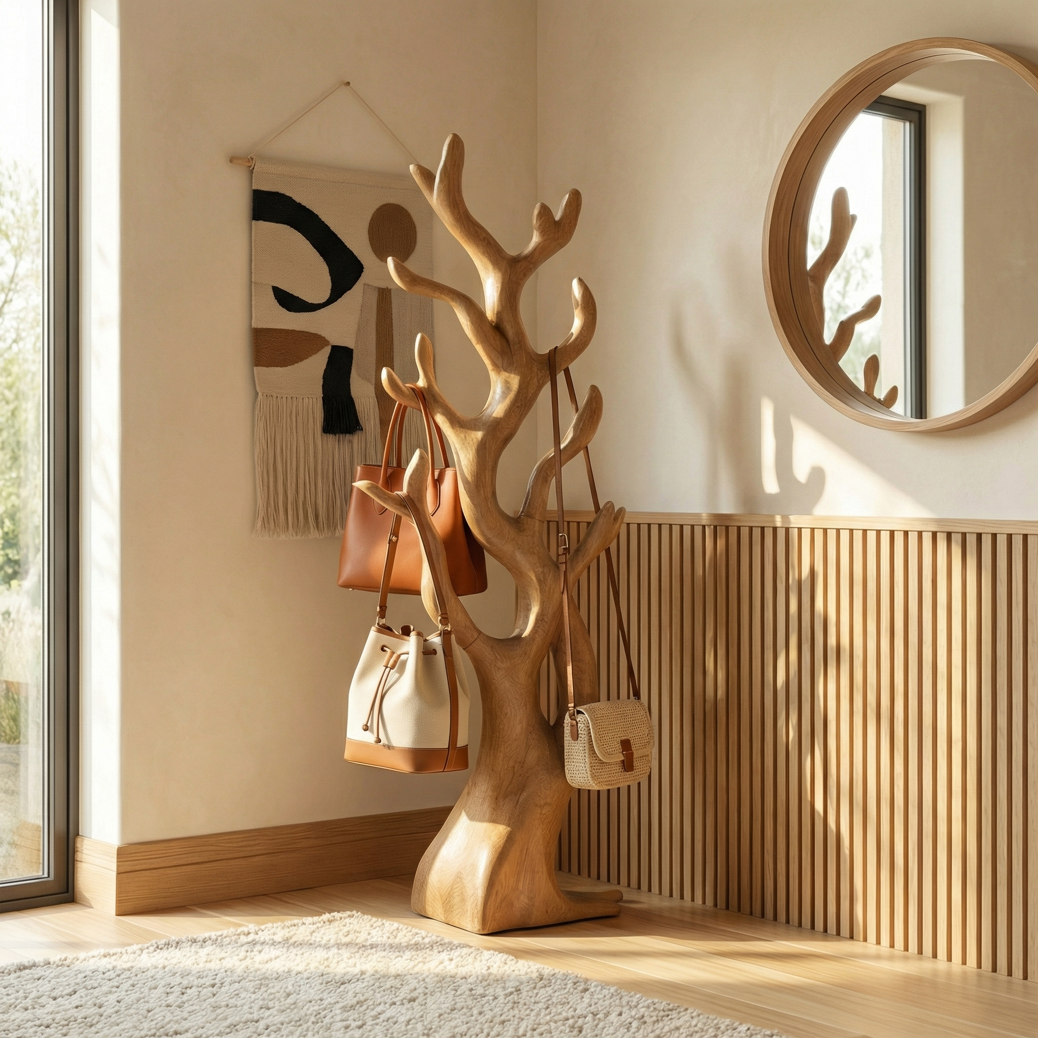 Rustic Artistic Tree Coat Rack For Entryway And Interior Styling SINLSATCR099