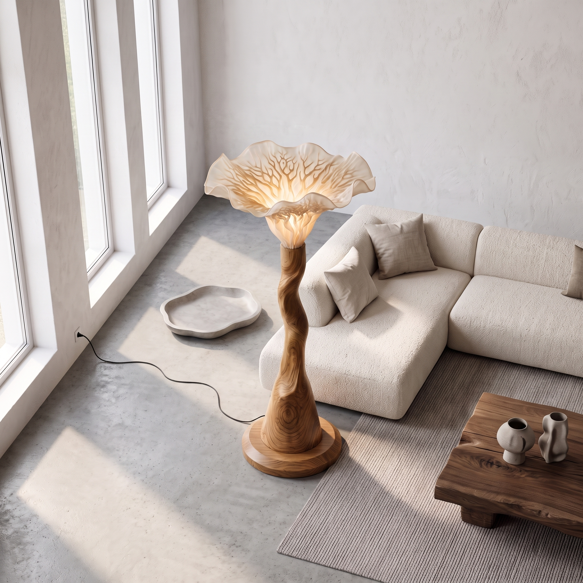 Modern Floor Lamp Organic Mushroom Design Living Room SINLSAFLP136
