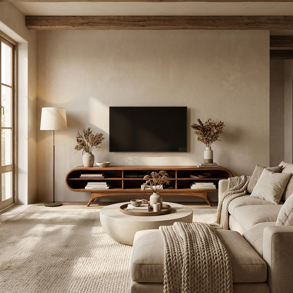 Scandinavian Natural Wood TV Cabinet For Living Room Interior RTTHHNTVC094