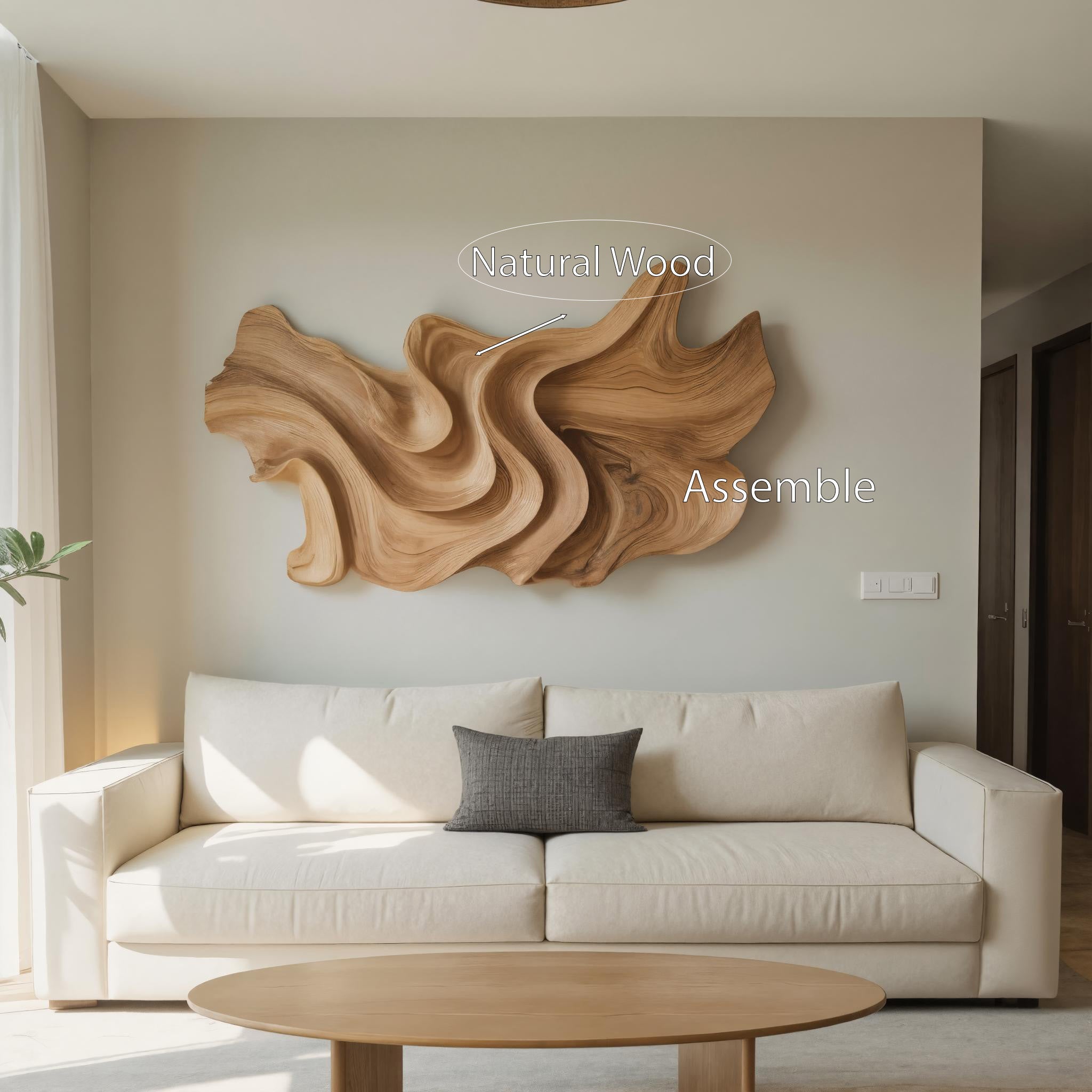 Modern Sculptural Wall Art With Abstract Design For Bedroom SITHHNWA026