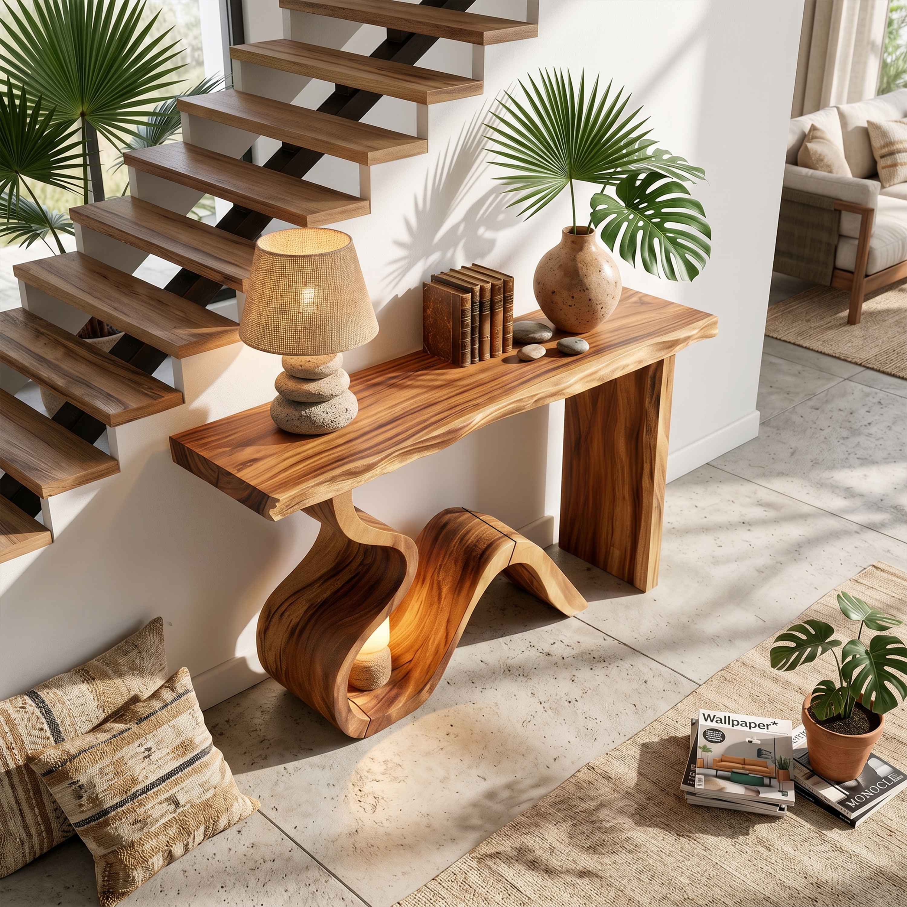 Luxury Wood Foyer Table For Marble Interior Design SILDTTRCS057