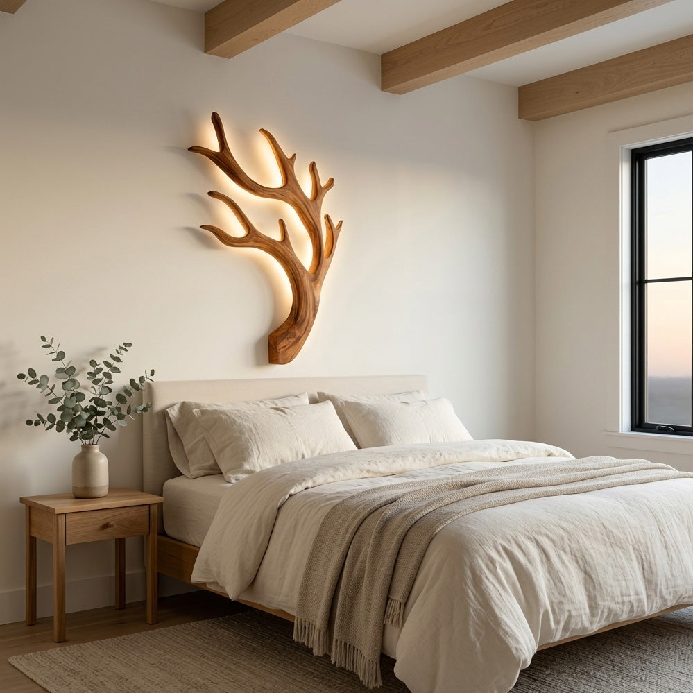 Artistic Wooden Wall Light For Quiet Luxury Interior RTTHHNLAM087