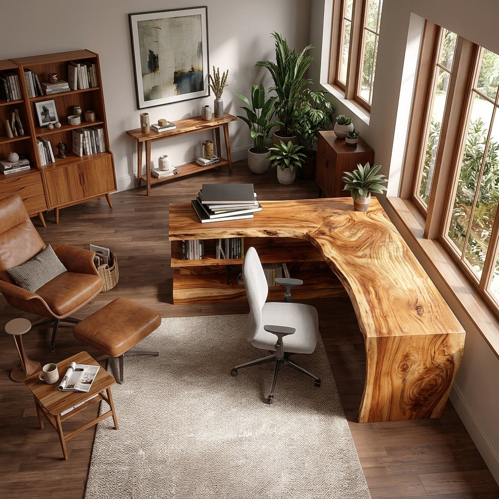 Wooden Desk With Storage Design For Home Workspace RTTHTTDE072