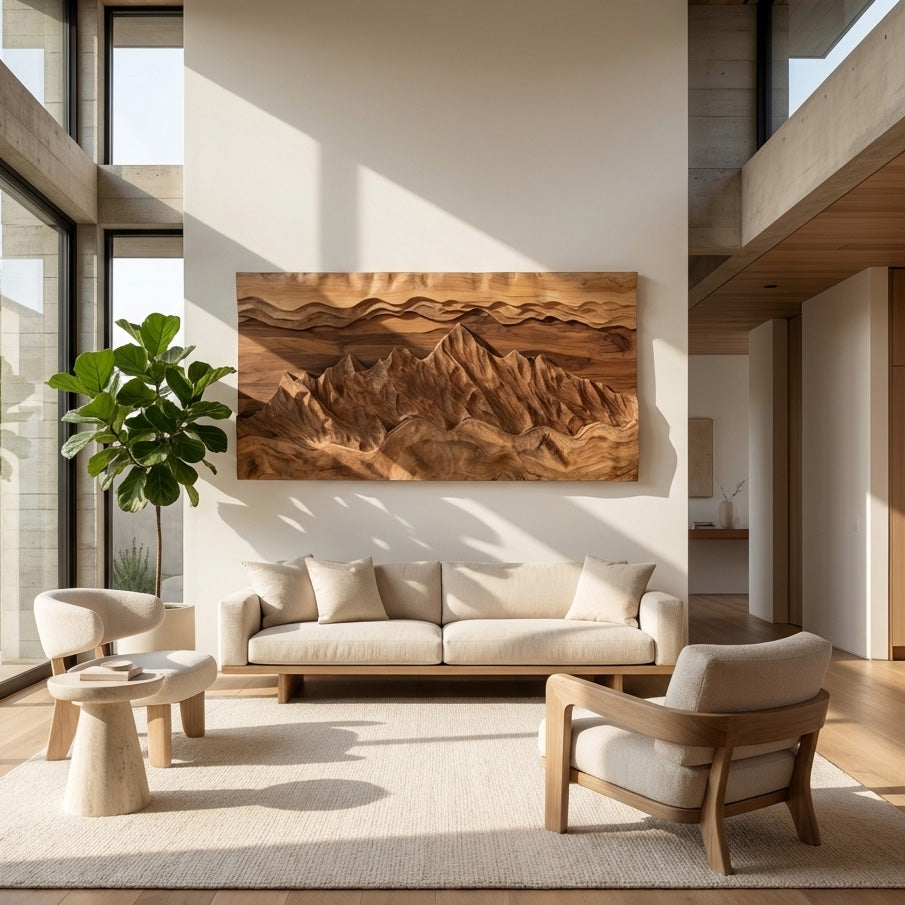 Organic Wood Wall Art Landscape Decor For Living Room RTTHHNWA172