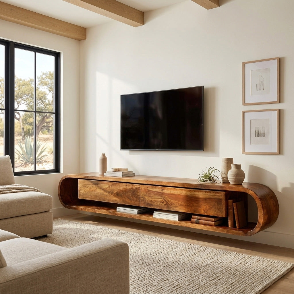 Organic Floating Sculptural TV Console For Living Room RTTHHNTVC113