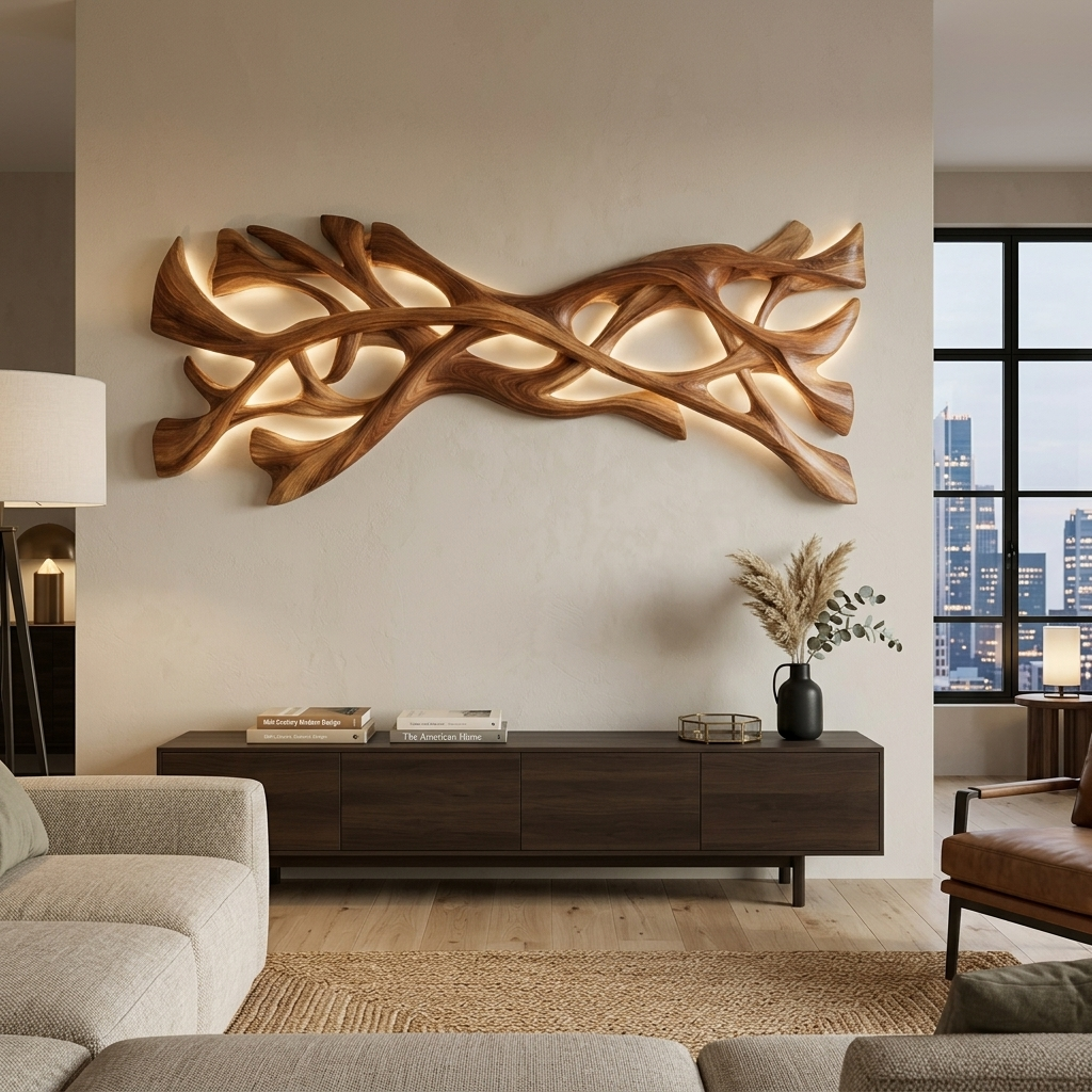 Organic Wood Wall Art For Contemporary Home Accent RTTHHNWA185