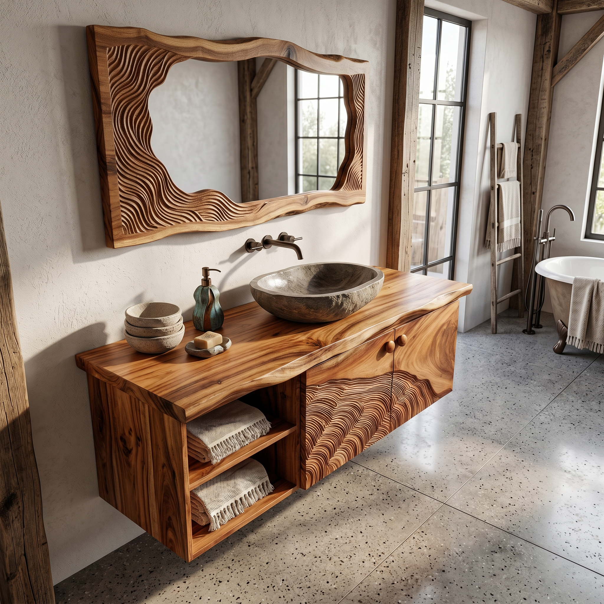 Rustic Wood Vanity Luxury Ensuite Bathroom SILDTTRBRV191