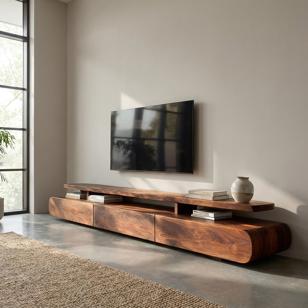 Modern Organic Natural Wood TV Stand For Living Room RTTHHNTVC103